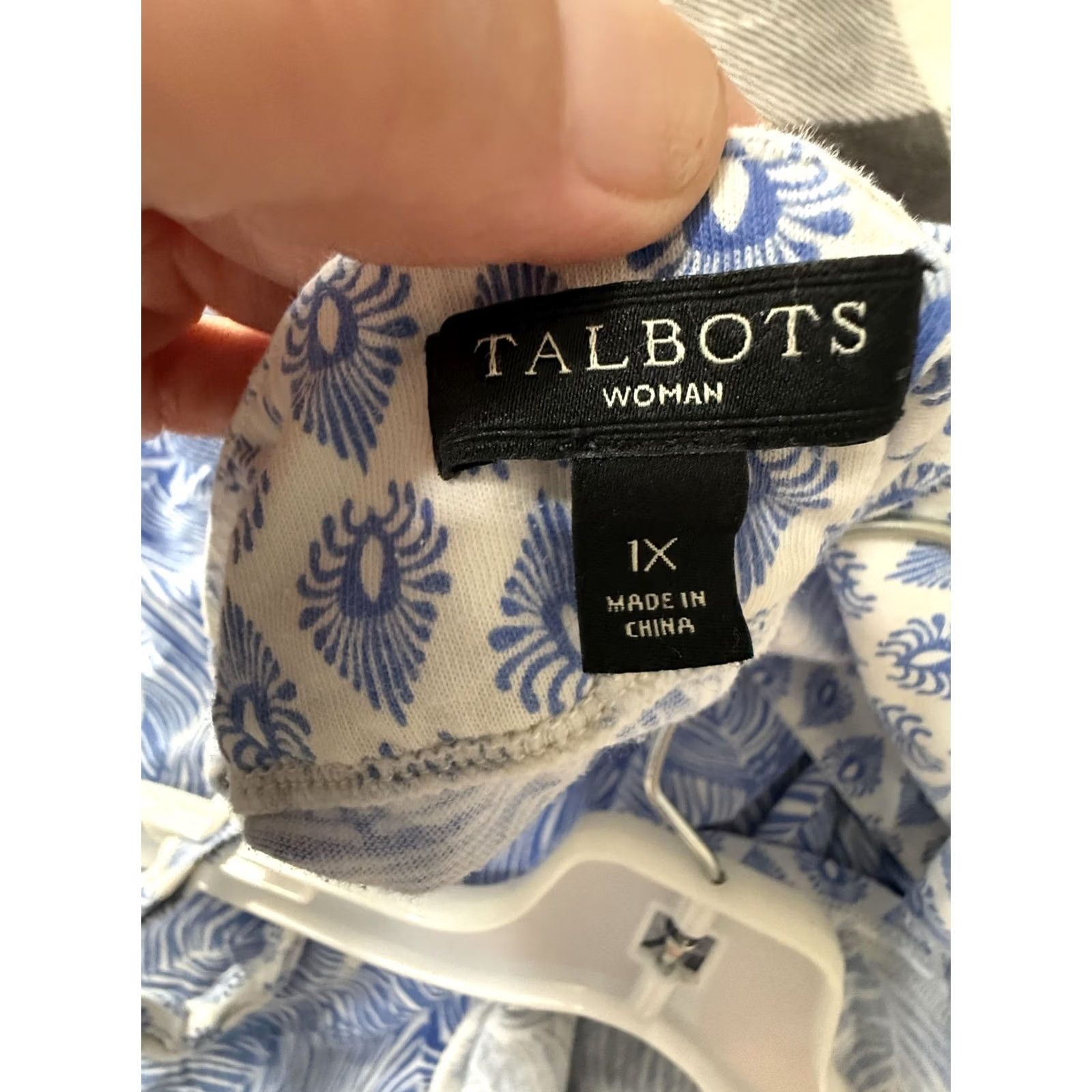 Talbots Talbots Dress Womens 1X Blue Floral Print Sleeveless Sundress Knee Length Casual Size XL / US 12-14 / IT 48-50 - 3 Thumbnail