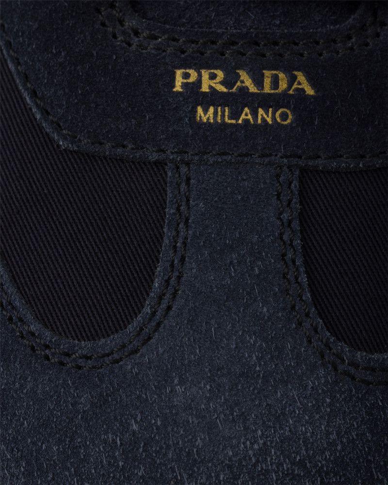 Prada o1bcso1str1025 Drill Suede Panel Sneakers in Blue Size US 11 / EU 44 - 5 Thumbnail