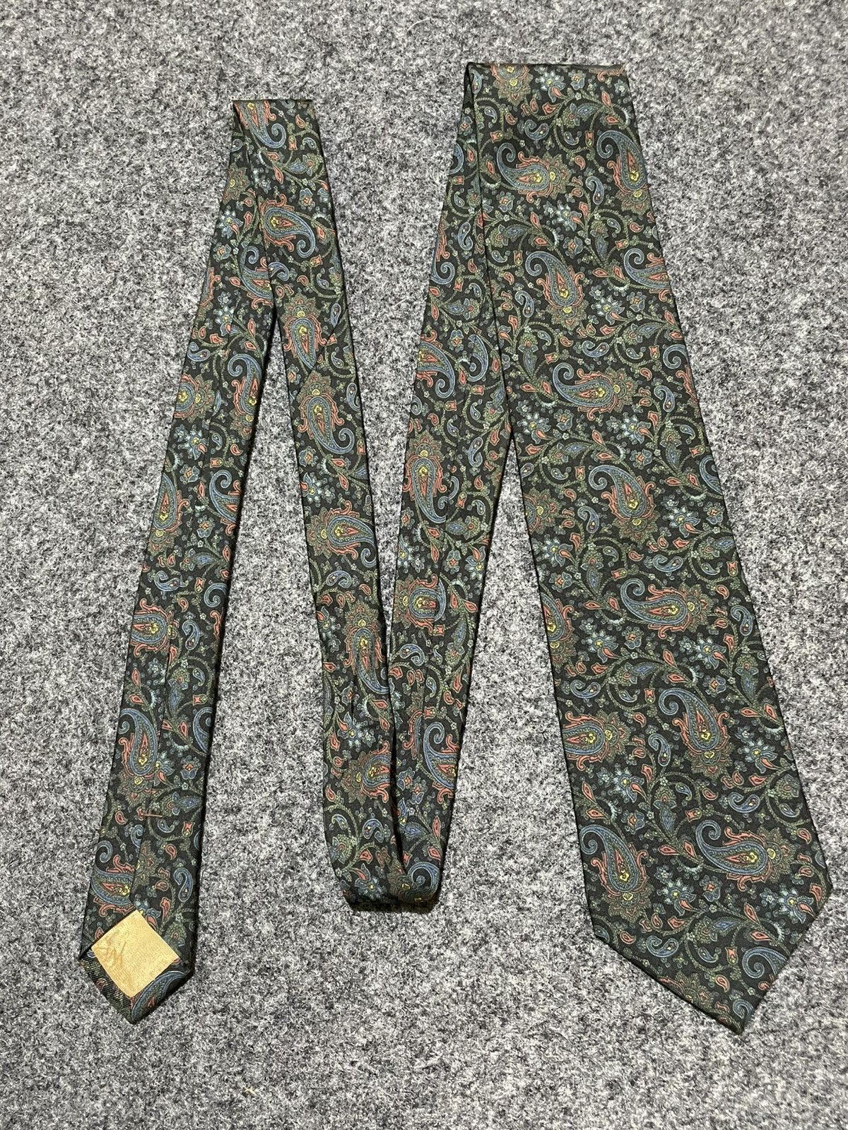 Vintage 90s Yves Saint Laurent Cravates Paisley Silk Tie, Men's