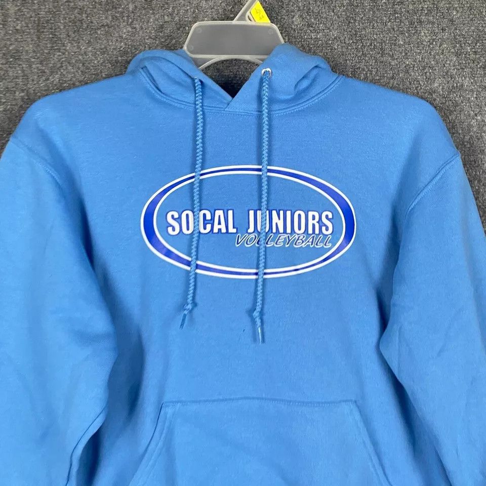 Jerzees So Cal Juniors Volleyball Hoodie Men's Medium Blue Cotton Size US M / EU 48-50 / 2 - 2 Thumbnail