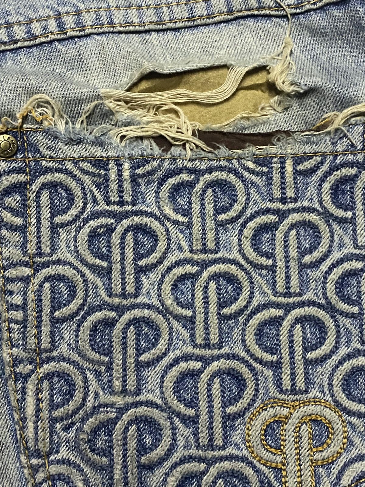 Pelle Pelle Vintage Pelle Pelle Mud Wash Embroidery Logo Straight Jeans Size US 32 / EU 48 - 16 Thumbnail