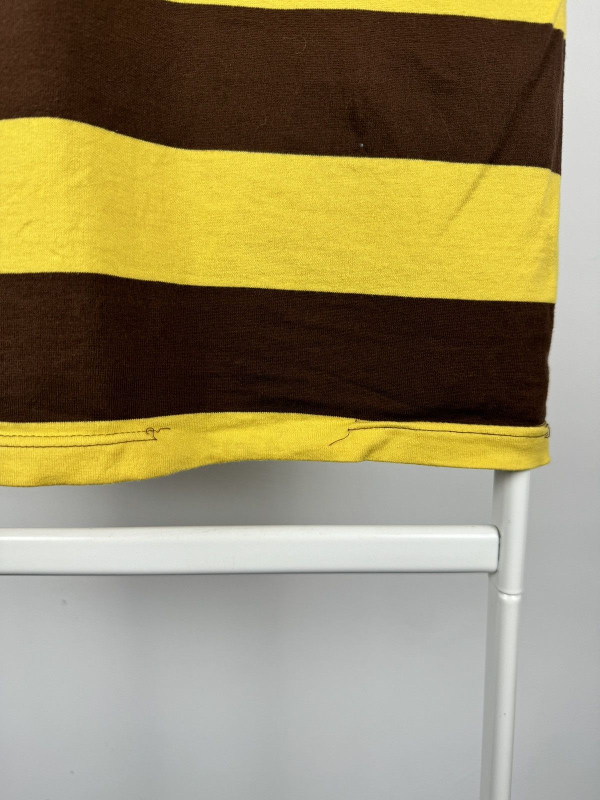 Cushman Vintage Cushman Union Made Striped Yellow Brown Tee Size US L / EU 52-54 / 3 - 4 Thumbnail