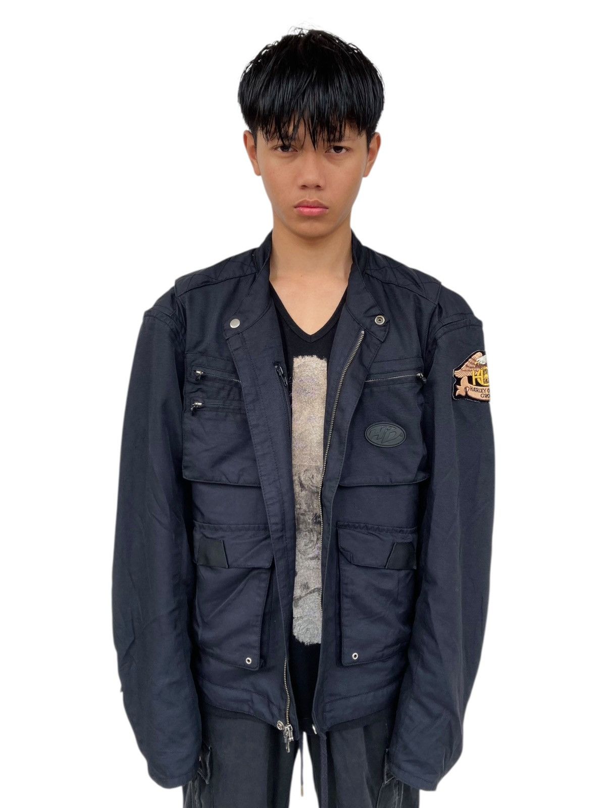 14th Addiction 2000s Harley Davidson - Detachable Cargo Jacket Size US L / EU 52-54 / 3 - 4 Thumbnail