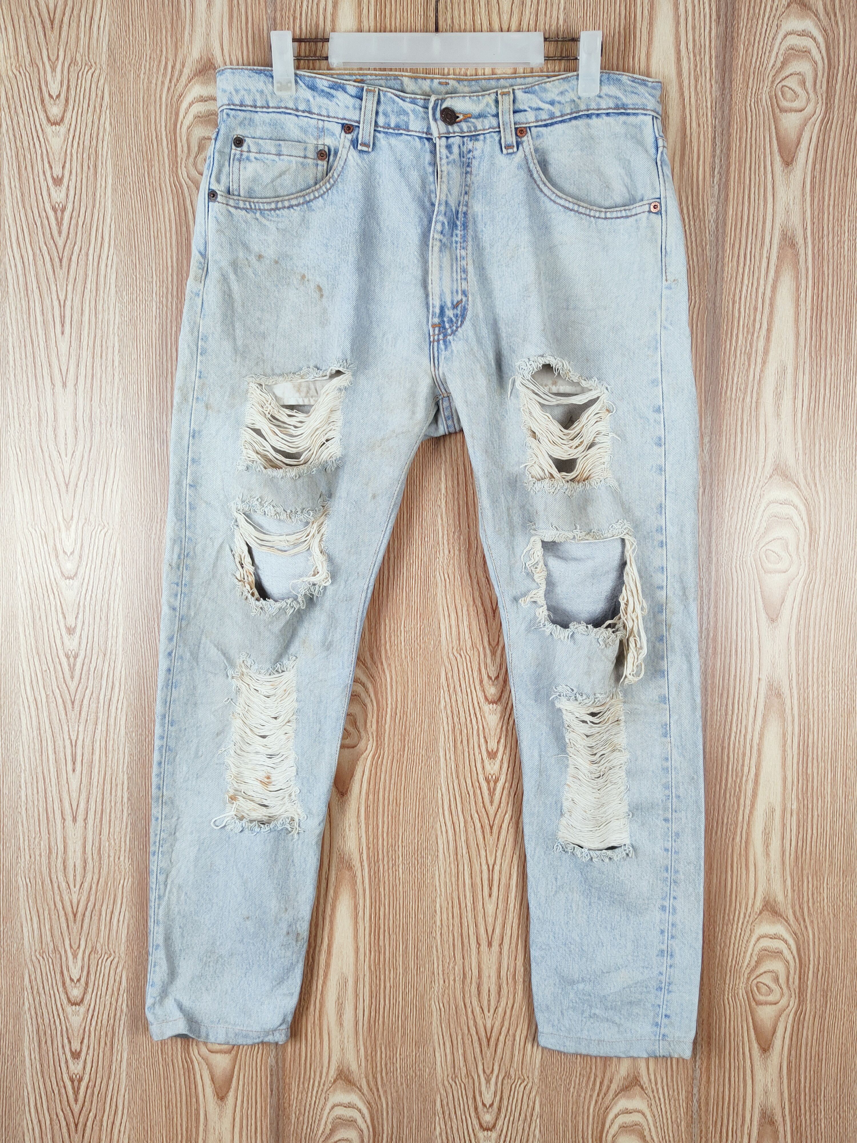 Levi's × Vintage Levi's Blue Distressed Ripped Jeans (Vintage Stuff) Size US 34 / EU 50 - 1 Thumbnail
