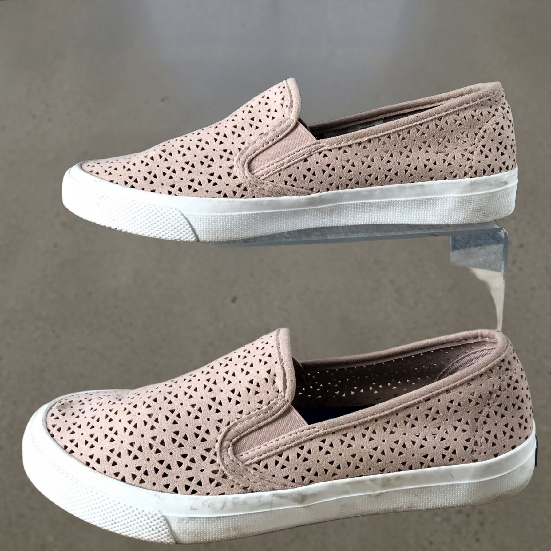 Sperry SPERRY Top Sider Shoes Womens 6.5 Seaside Slip On Pink Faux Suede Perforated Size M / US 6-8 / IT 42-44 - 1 Thumbnail