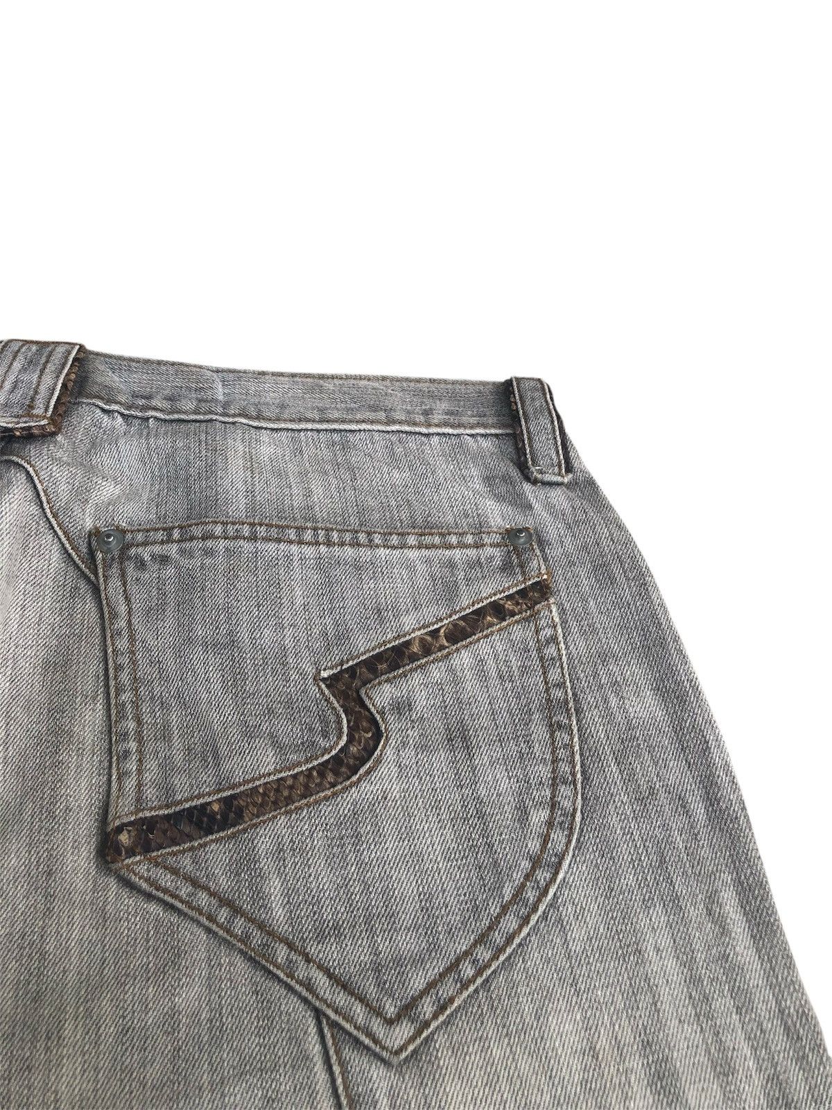 semanticdesign Semantic Design Flared Jeans Snake Skin Distressed Jeans Size US 33 - 16 Thumbnail
