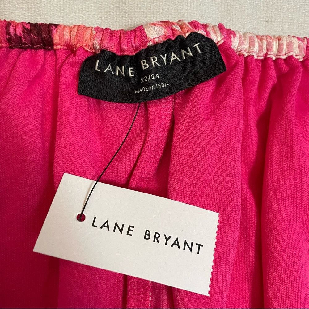 Other NWT New Lane Bryant Pink Classic Crop Off-The-Shoulder Chif Size 4XL / US 24-26 - 6 Thumbnail