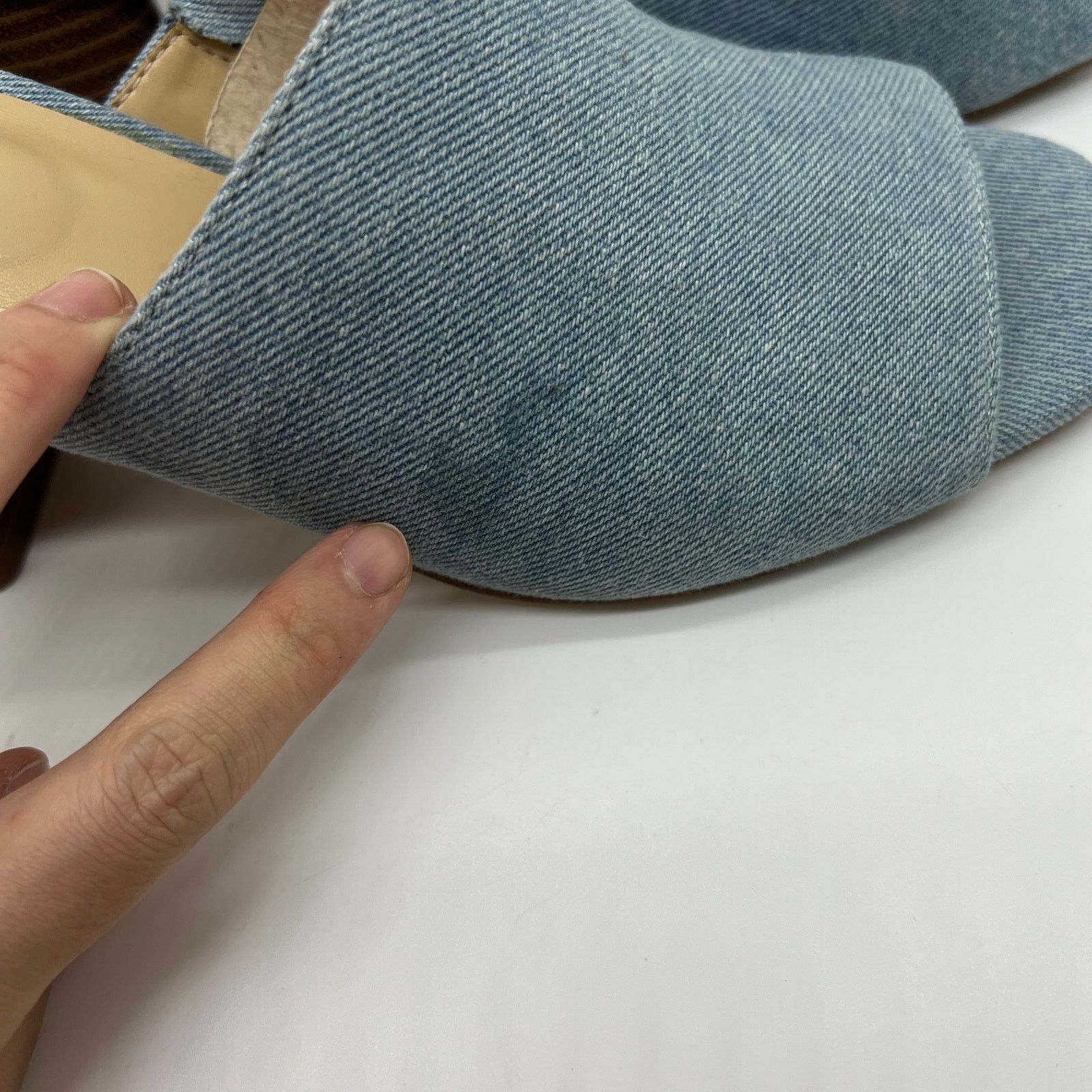 Other Nine West Women's Shoes Wylow Open Toe Size 9.5 Denim Blue Size US 9.5 / IT 39.5 - 6 Thumbnail