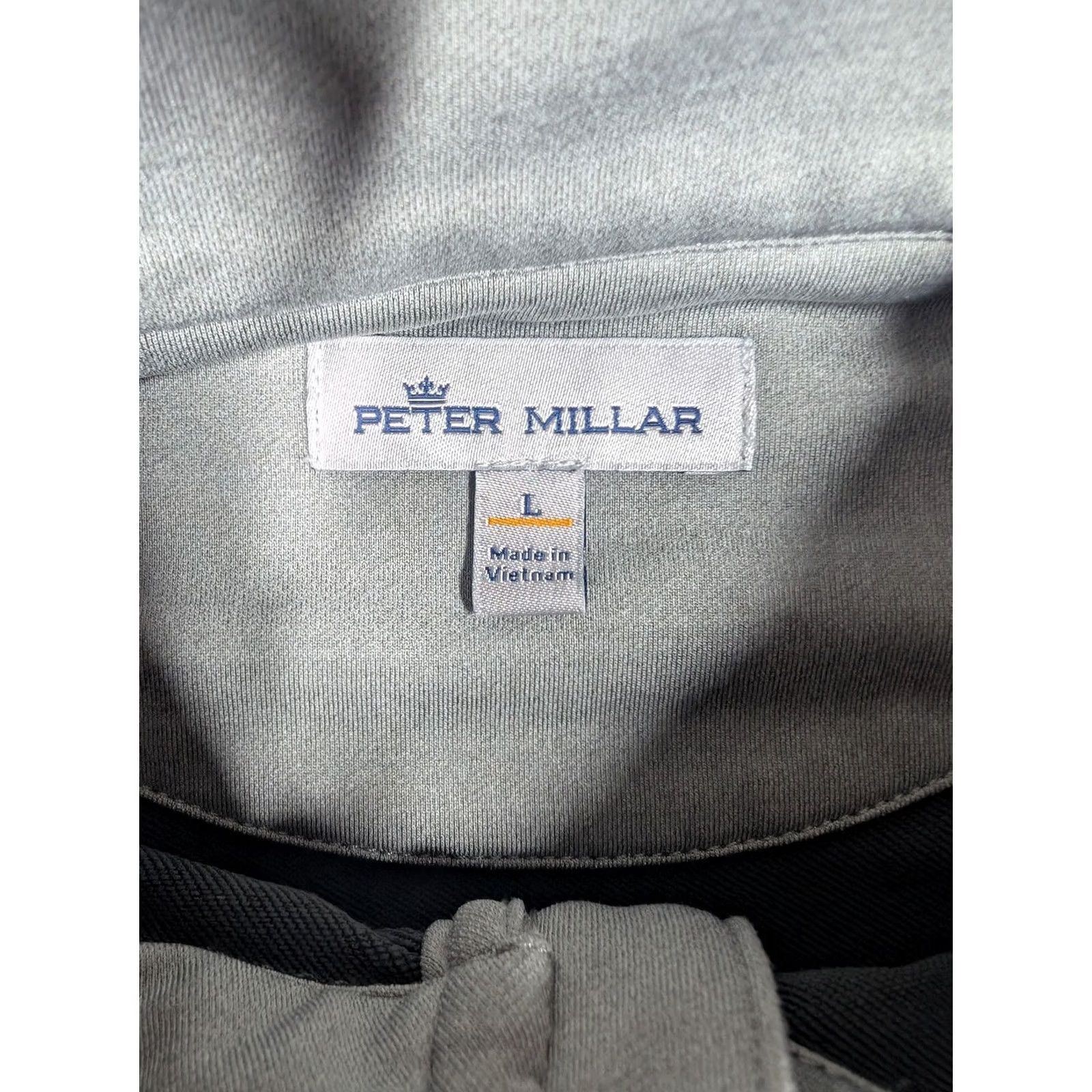 Peter Millar Peter Millar Pullover Mens Large Gray Quarter Zip Golf RIIFO Logo Stretch Size US L / EU 52-54 / 3 - 6 Thumbnail