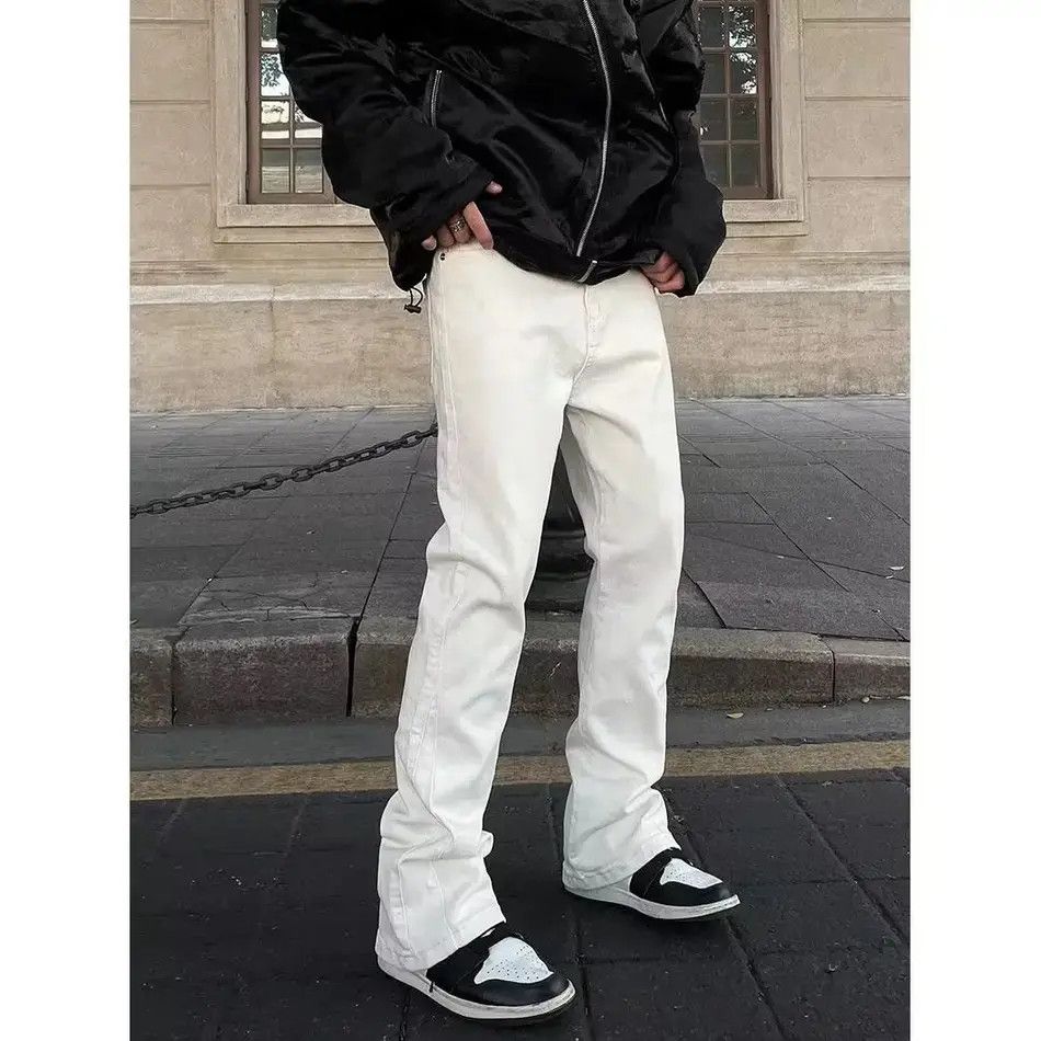 Japanese Brand Loose straight leg white jeans Size US 32 / EU 48 - 1 Thumbnail