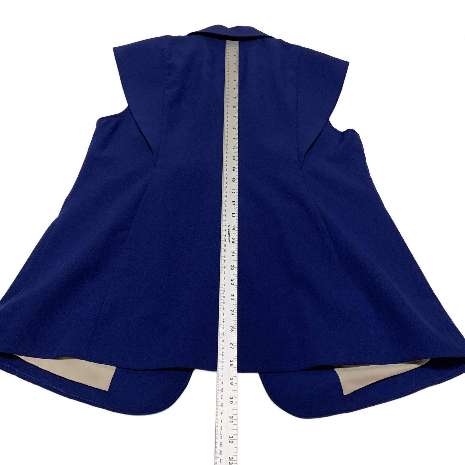 Unknown London Tailored Women's Sleeveless Lined Royal Blue Blazer Jacket Size M / US 6-8 / IT 42-44 - 8 Thumbnail