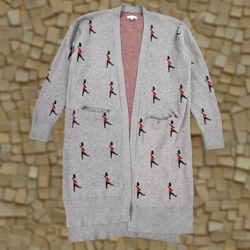 Vintage B+ab Womens Cardigan Grey XS Long Sleeve V-Neck Open Front Pockets Knitted Lightweight Relaxed Knit Jumper Casual Autumn Spring Summer Winter Size XS / US 0-2 / IT 36-38 - 1 Thumbnail