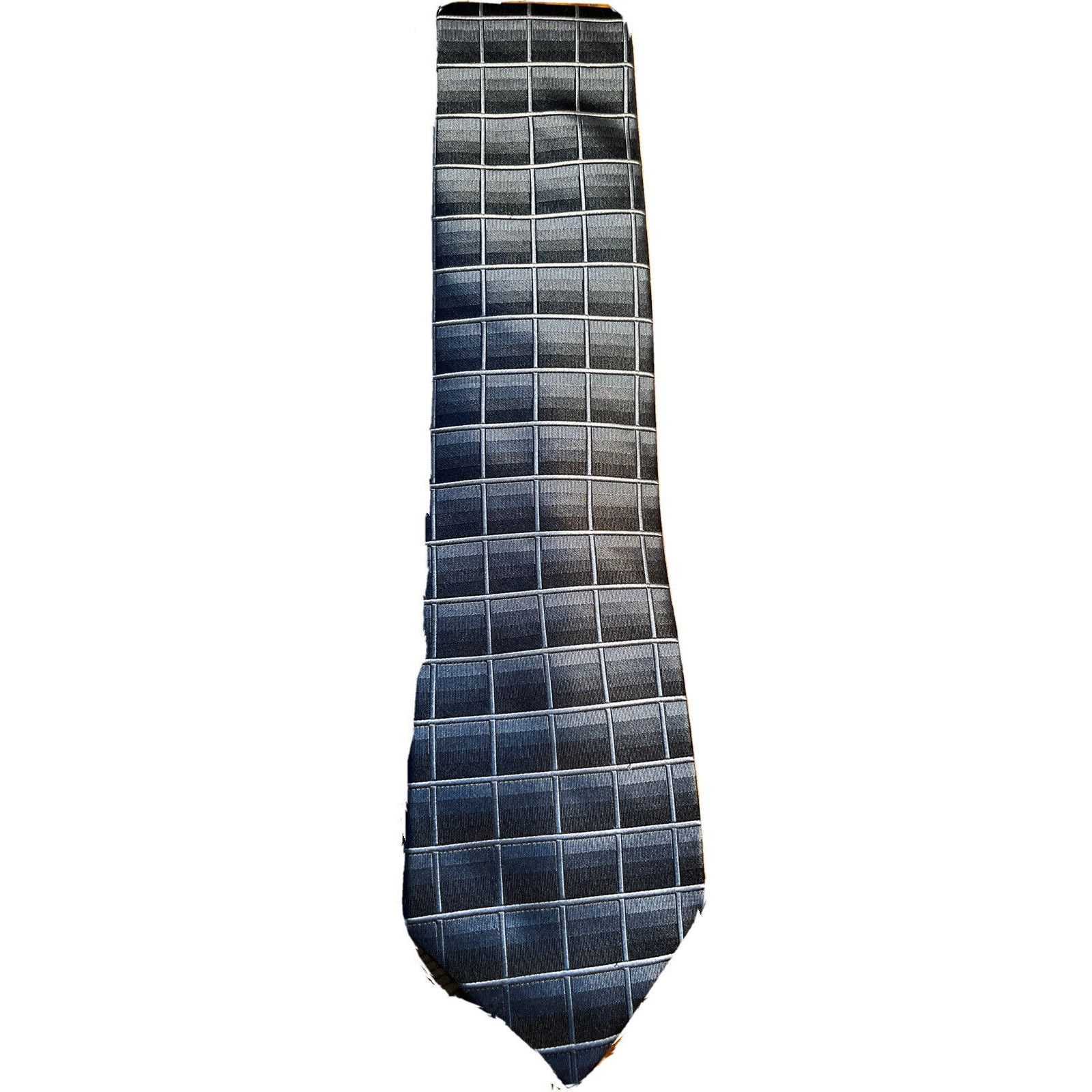 John Ashford John Ashford Men's Gray Blue Plaid Silk Dress Tie Size ONE SIZE - 1 Thumbnail