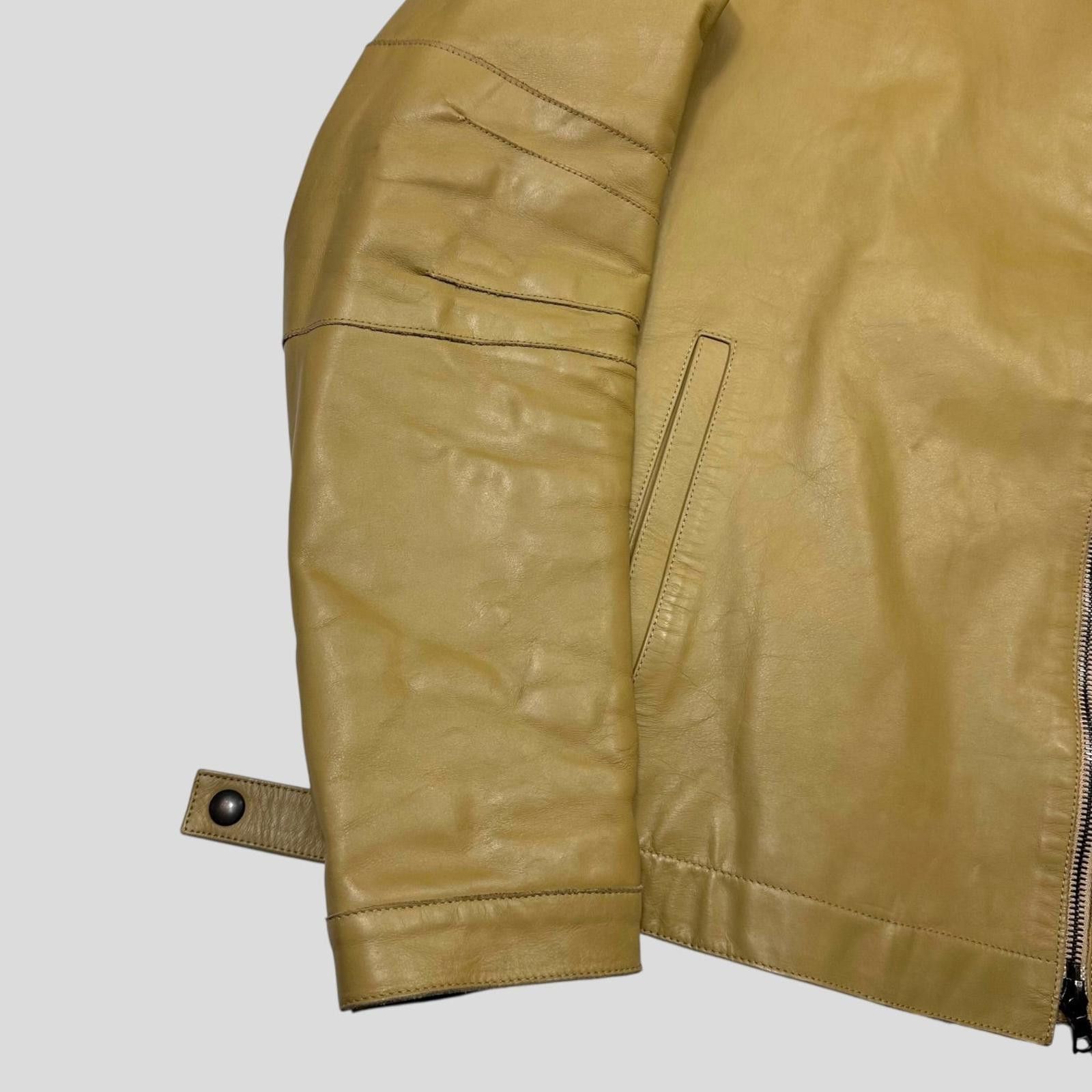 Neil Barrett Neil Barrett AW00 Caramel Leather Moto Slingbag Jacket - L Size US L / EU 52-54 / 3 - 8 Thumbnail