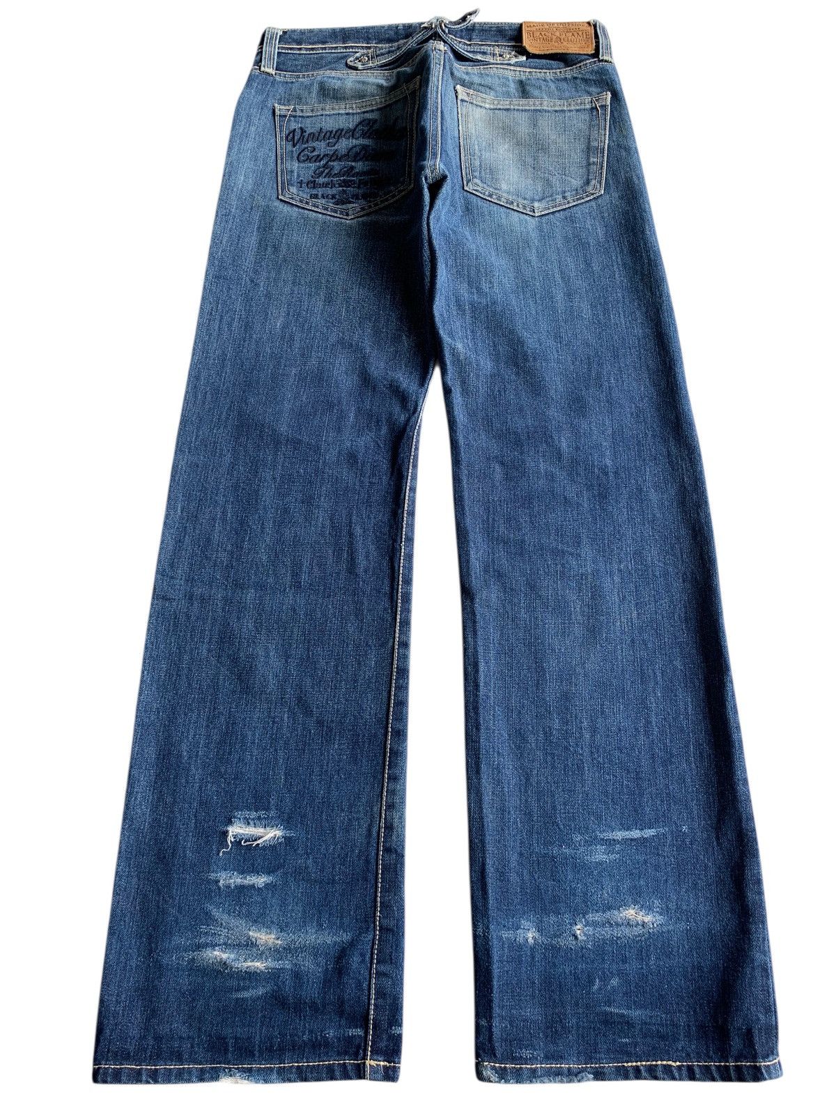 Other RARE BLACK FRAME SELVEDGE BUCKLE BACK FADED DISTRESSED DENIM Size US 32 / EU 48 - 5 Thumbnail