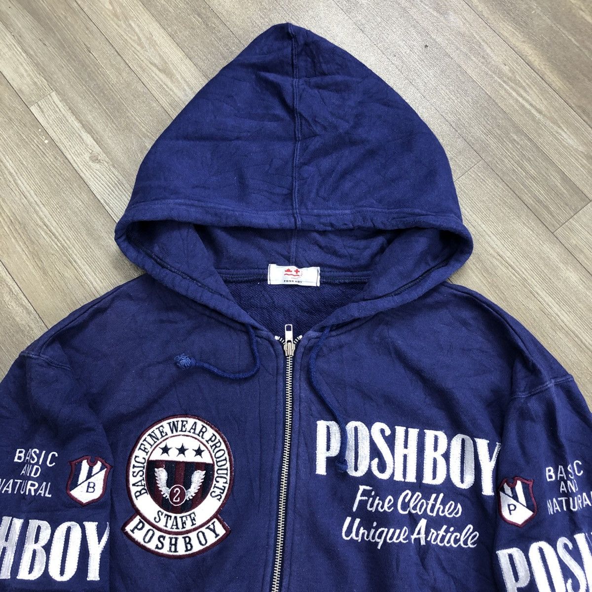 Japanese Brand × Vintage 1990s Vintage Posh Boy Staff Embroidered Zipper Hoodie Size US M / EU 48-50 / 2 - 2 Thumbnail