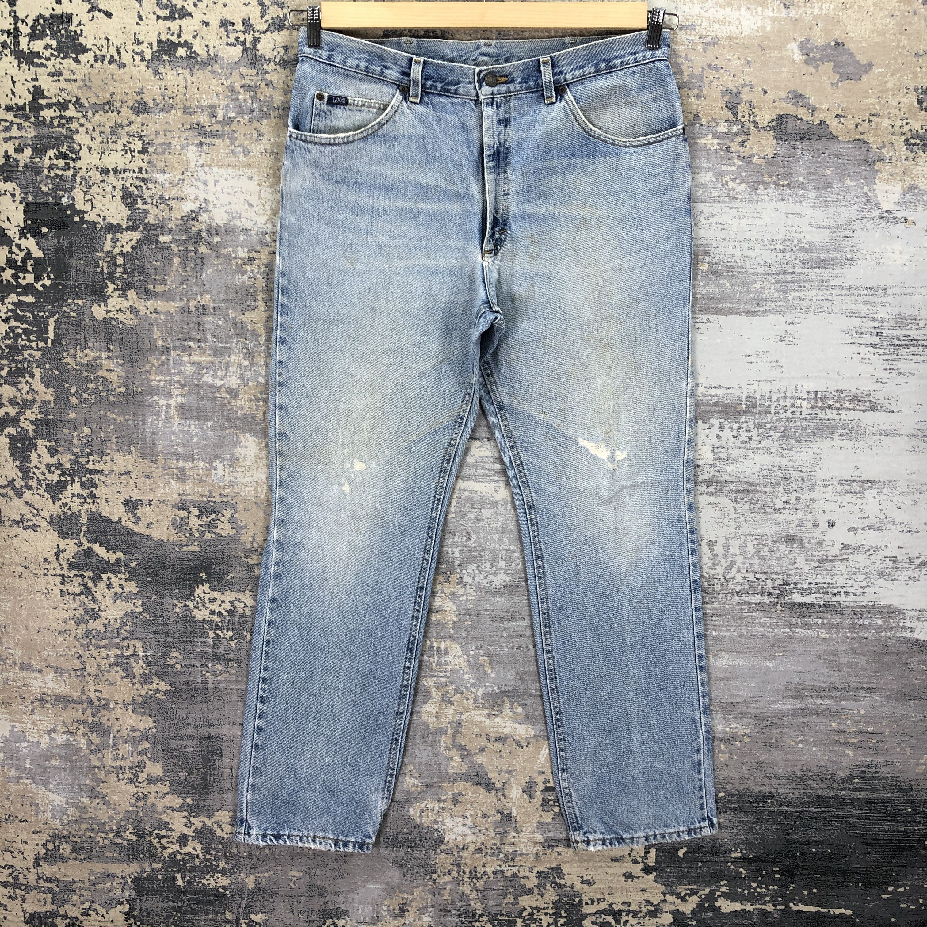 Lee Vintage 90s Lee Light Wash Jeans Ripped Lee Sun Faded Denim Size US 34 / EU 50 - 1 Thumbnail