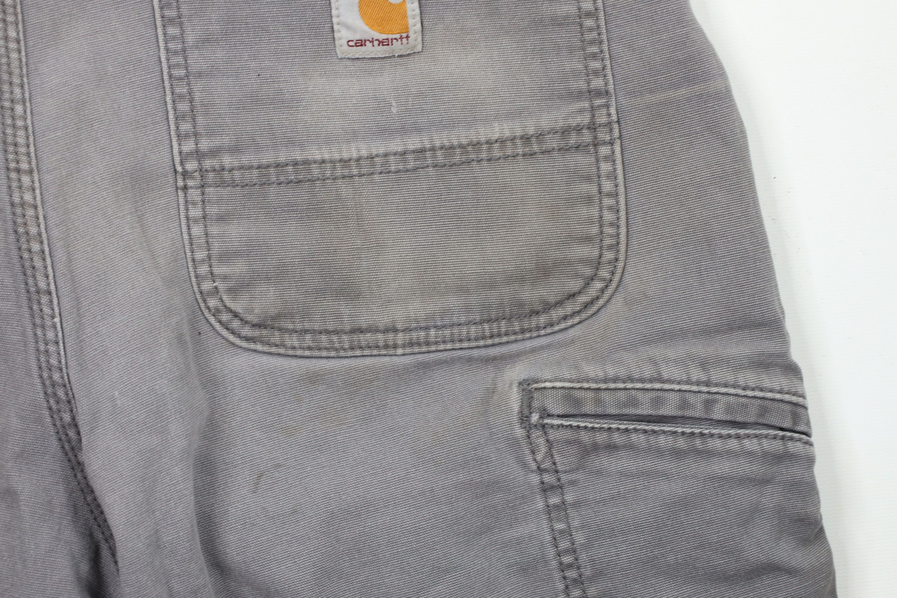 Carhartt × Vintage Vintage Carhartt Out Relaxed Fit Stretch Canvas Shorts Gray Size US 34 / EU 50 - 13 Thumbnail