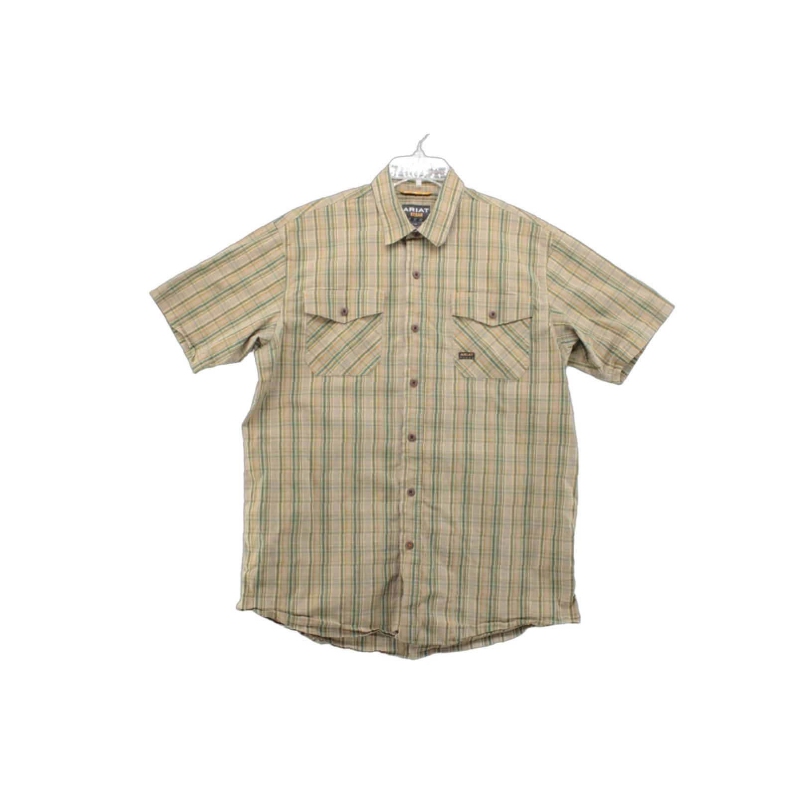 Ariat Ariat Rebar Western Shirt Men's L Brown Green Check Button Short Sleeve Cowboy Shirt Size US L / EU 52-54 / 3 - 1 Thumbnail