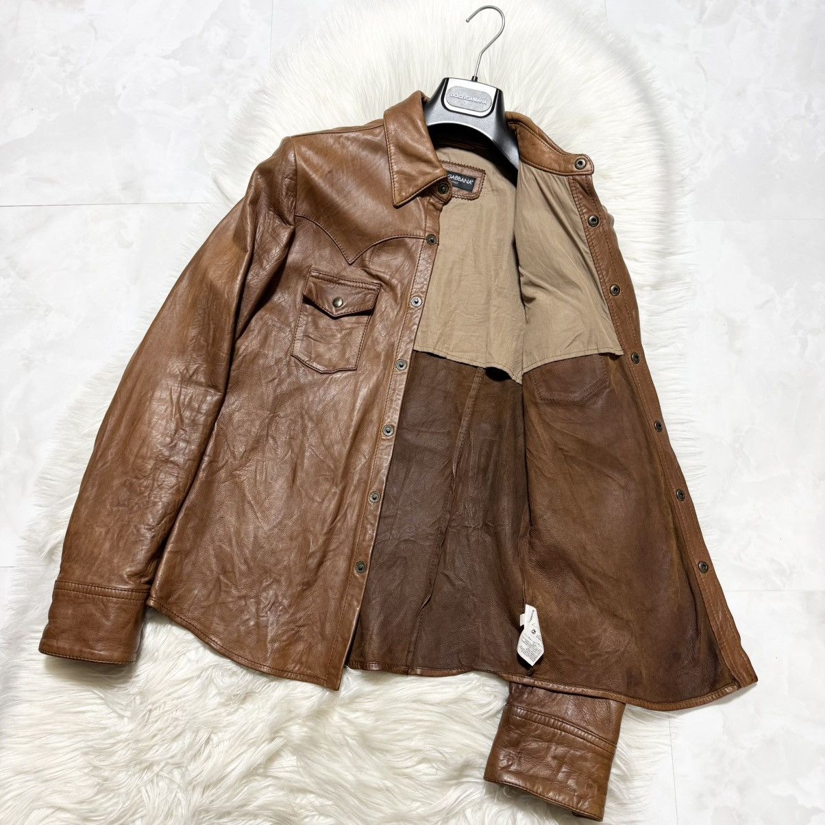 Dolce & Gabbana Dolce & Gabbana Western Leather Shirt Jacket 44 Size US S / EU 44-46 / 1 - 6 Thumbnail