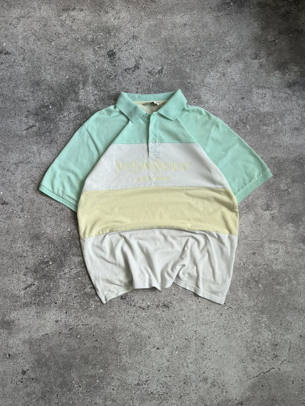 Vintage × Yves Saint Laurent Vintage YSL big logo Y2K polo t-shirt Size US L / EU 52-54 / 3 - 1 Thumbnail
