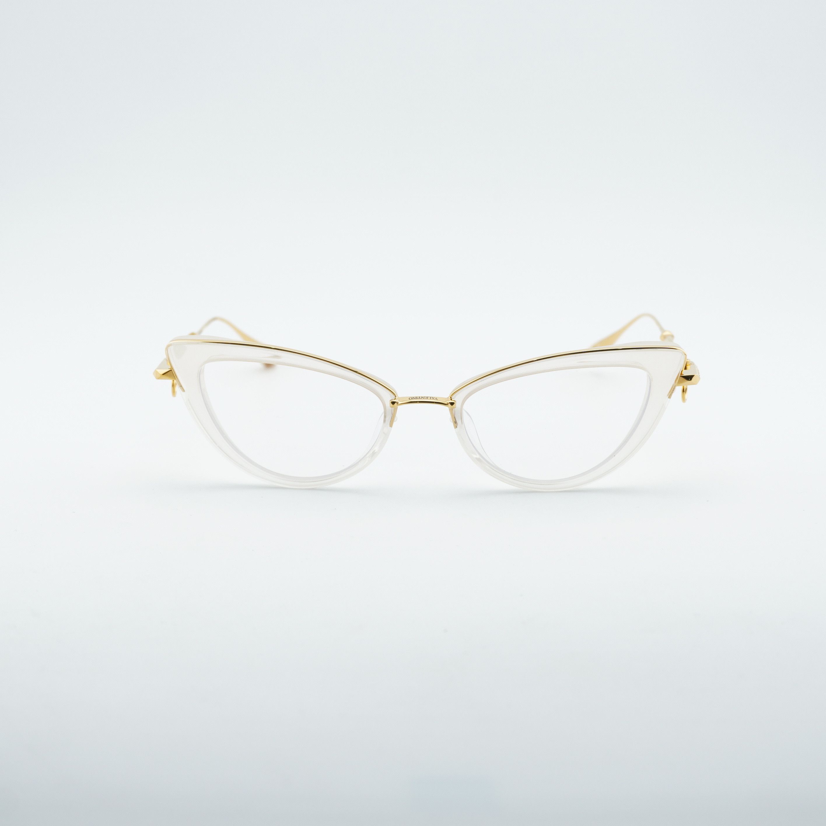 Valentino Valentino V-DAYDREAM VLX-123C-CH Eyeglasses Ivory/Gold 51mm Size ONE SIZE - 6 Thumbnail