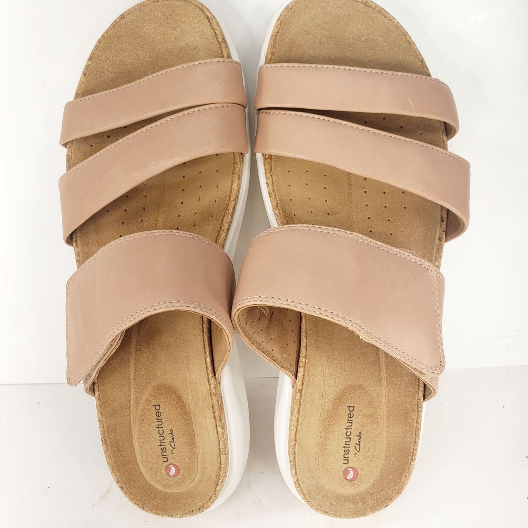 Clarks Clarks Unstructured Women's Slide Sandal Size 10 Pink Flesh Leather Wedge Slip On Shoes - Like New Pre-owned Mens? Womens? Size US 10 / IT 40 - 6 Thumbnail
