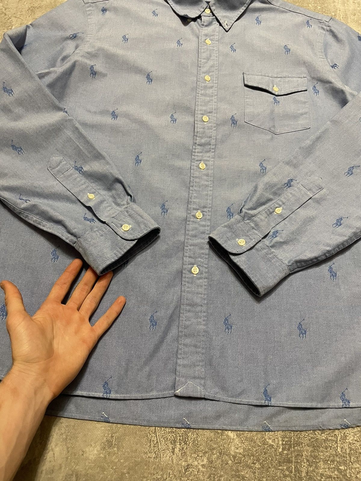 Polo Ralph Lauren Vintage Polo Ralph Lauren Monogram Pony Logo Shirt Button Up Size US XL / EU 56 / 4 - 7 Thumbnail