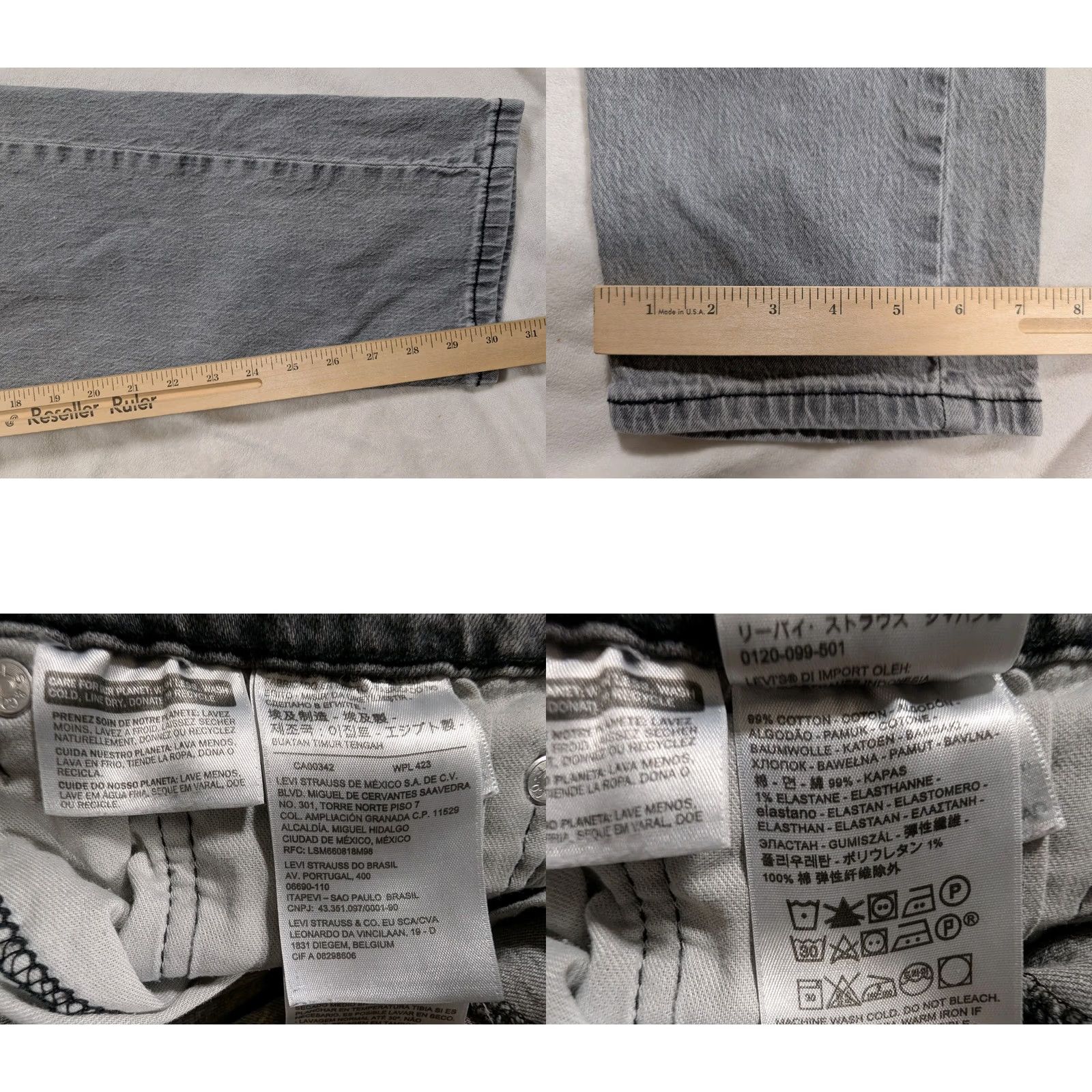 Levi's Levi's 505 Jeans Mens 32x30 Black Regular Straight Denim Pants Logo USA 5-Pocket Belts Loops Vintage: No Size US 32 / EU 48 - 9 Thumbnail
