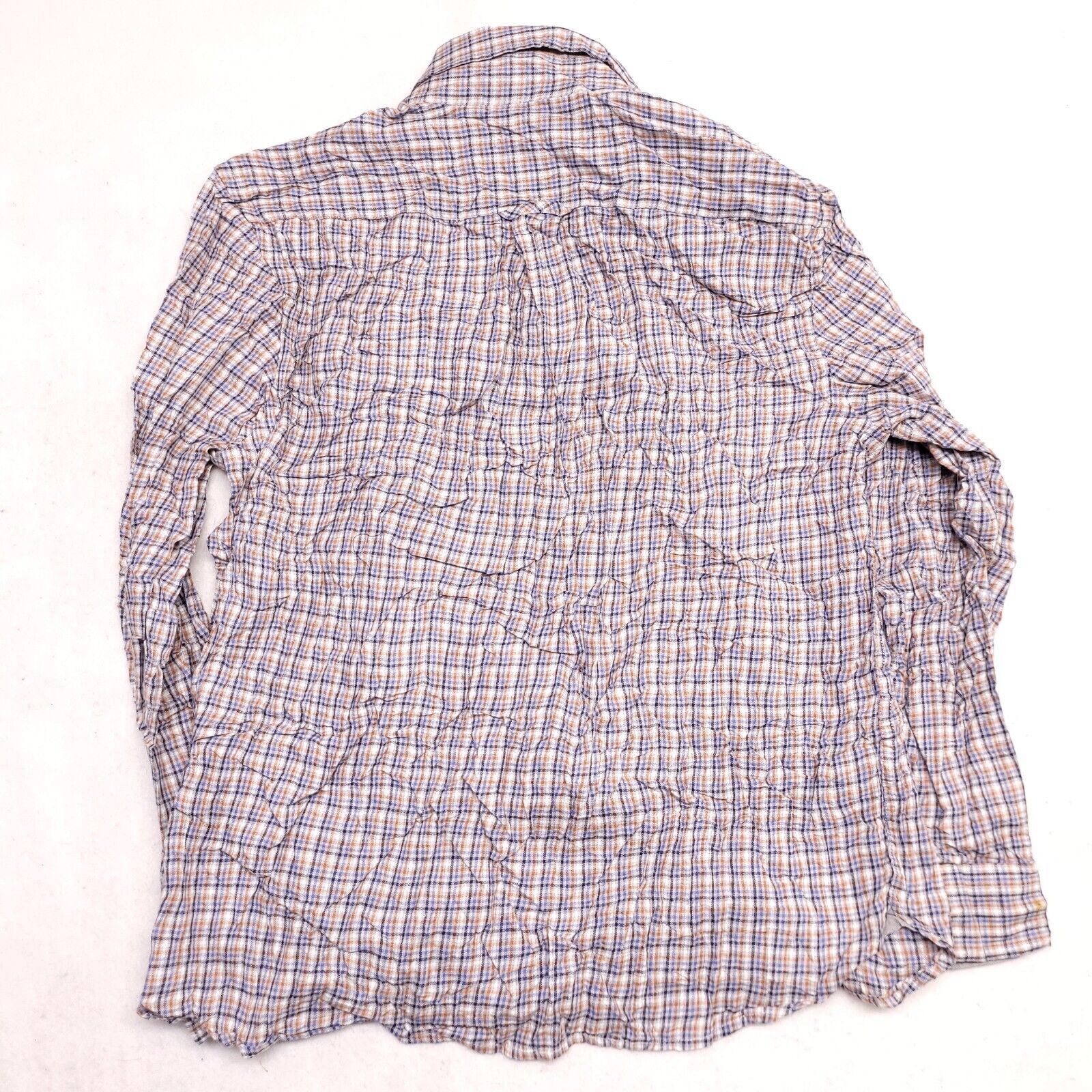 Jos. A. Bank Jos A Bank Tartan Flannel Shirt Mens Size Large Orange Blue Size US L / EU 52-54 / 3 - 10 Thumbnail
