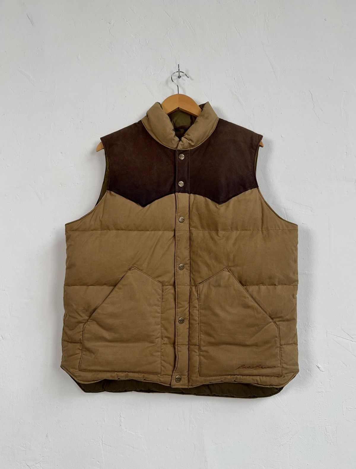 Eddie Bauer × Vintage Eddie Bauer Goose down Wax Vest Size US M / EU 48-50 / 2 - 1 Thumbnail