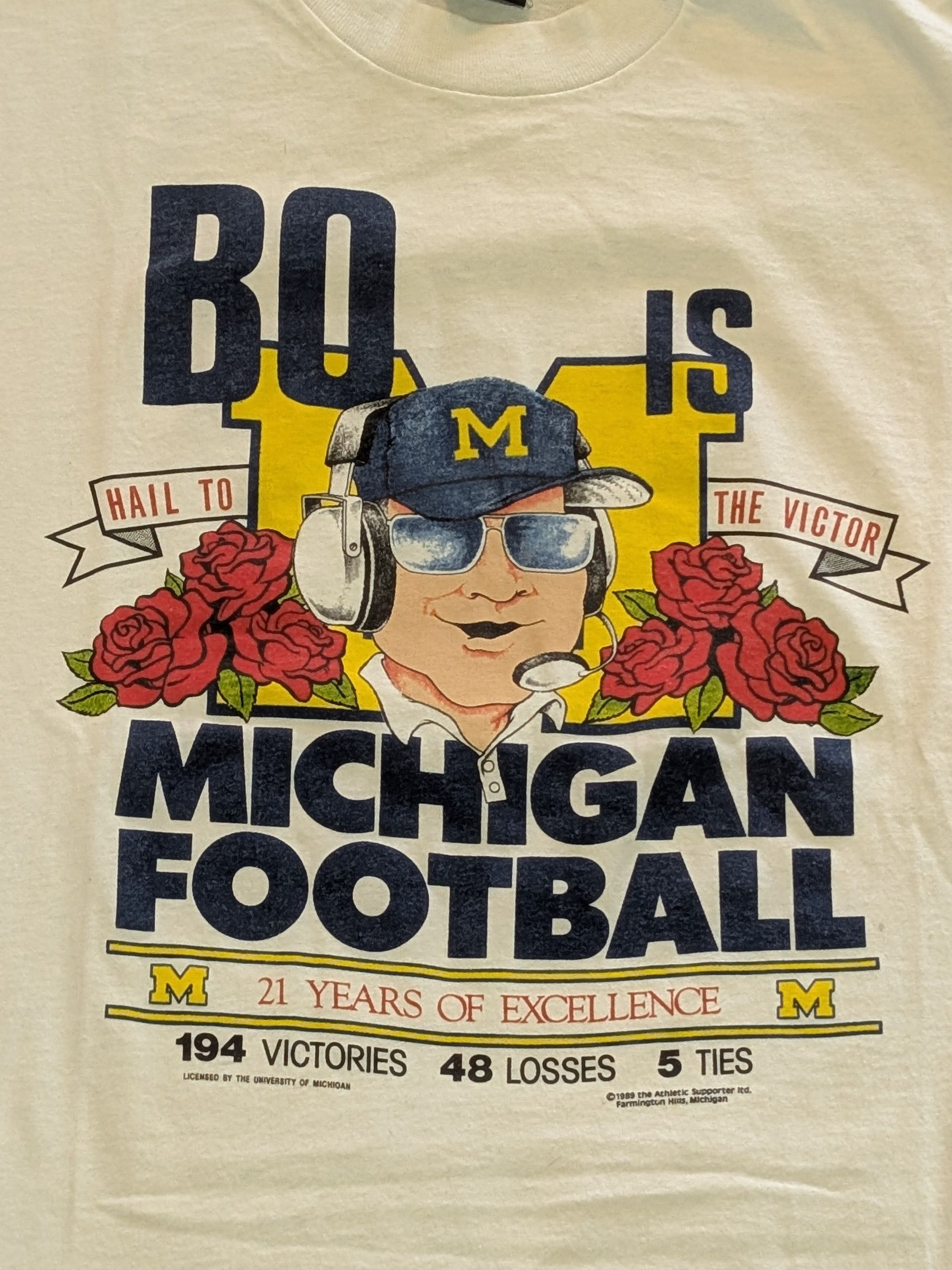 Other 1989 Bo Schembechler is Michigan FootballT-Shirt - Size L Size US L / EU 52-54 / 3 - 2 Thumbnail