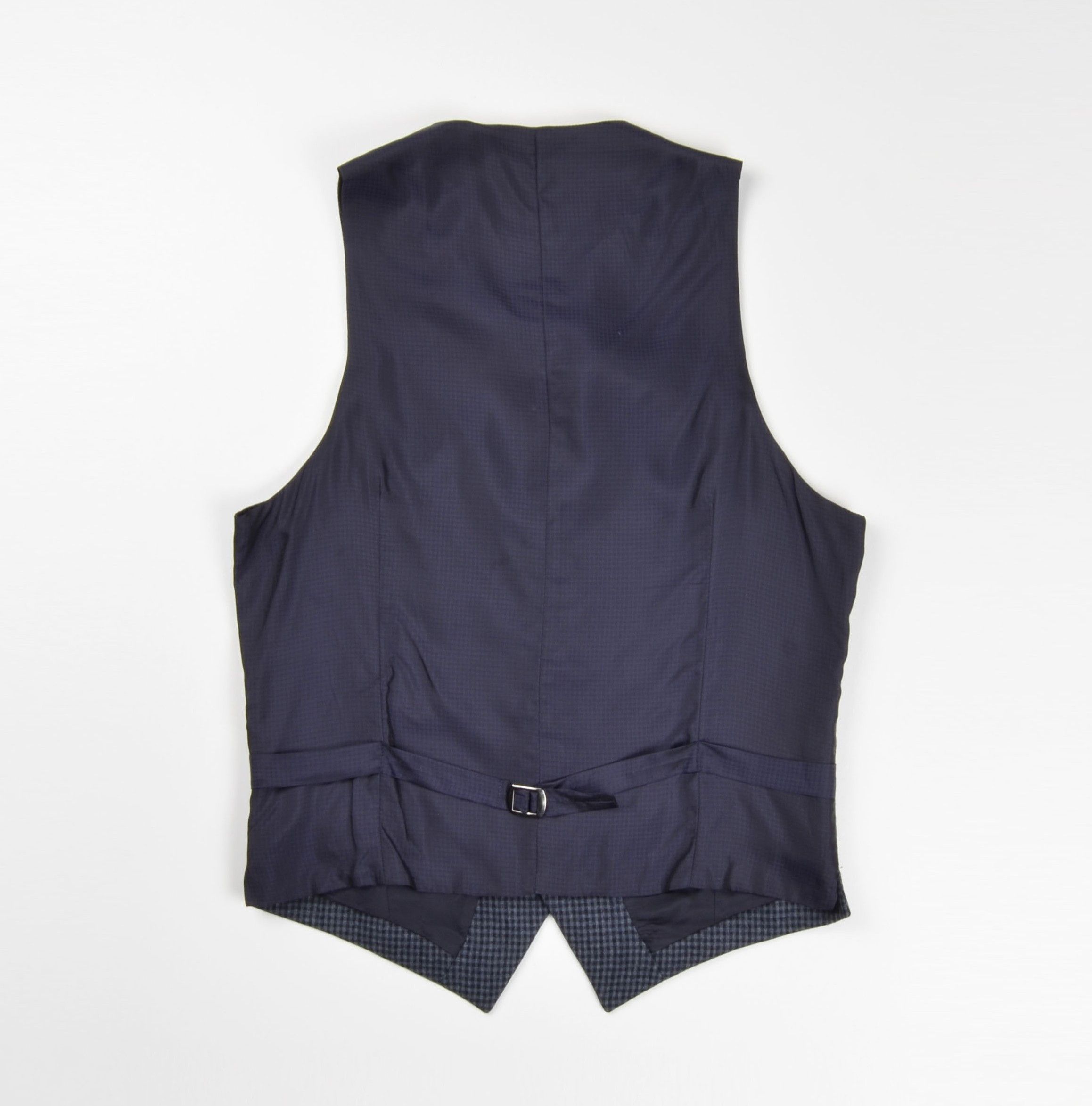 Hackett Hackett Mayfair Gunclub Flan Wool Gray Navy Check Vest Size 36R - 2 Thumbnail