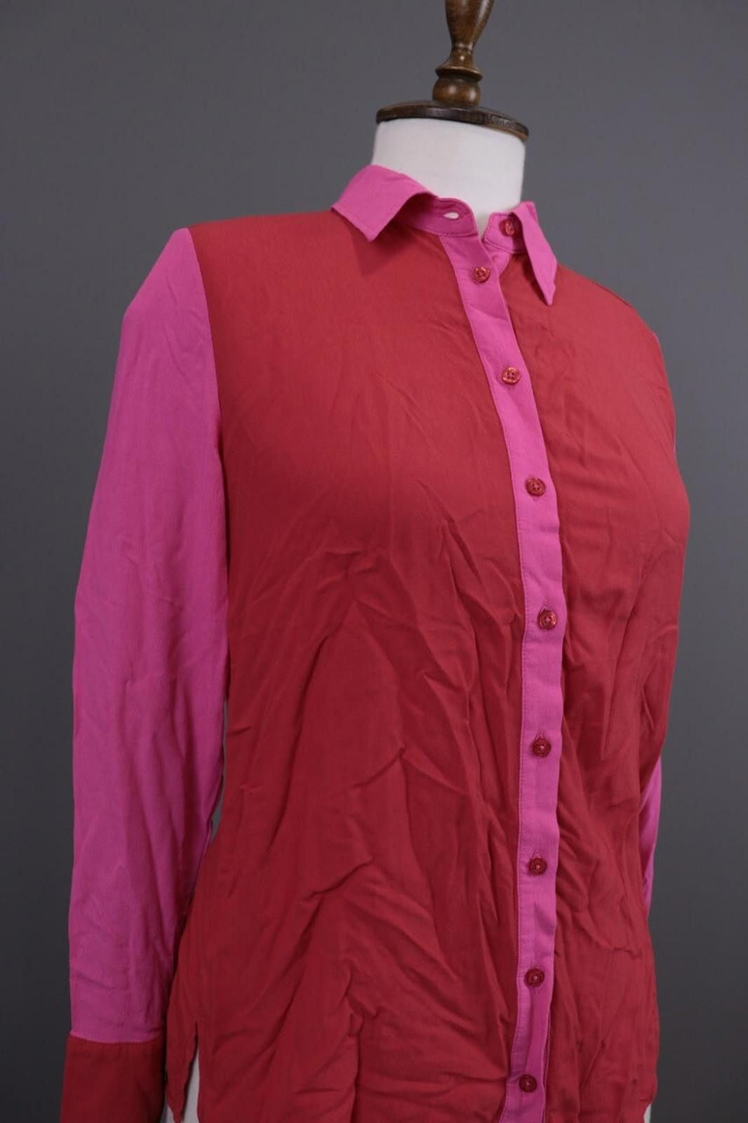 Designer Emily Van Den Bergh Red Button Down Blouse Shirt Size 36 Size M / US 6-8 / IT 42-44 - 8 Thumbnail