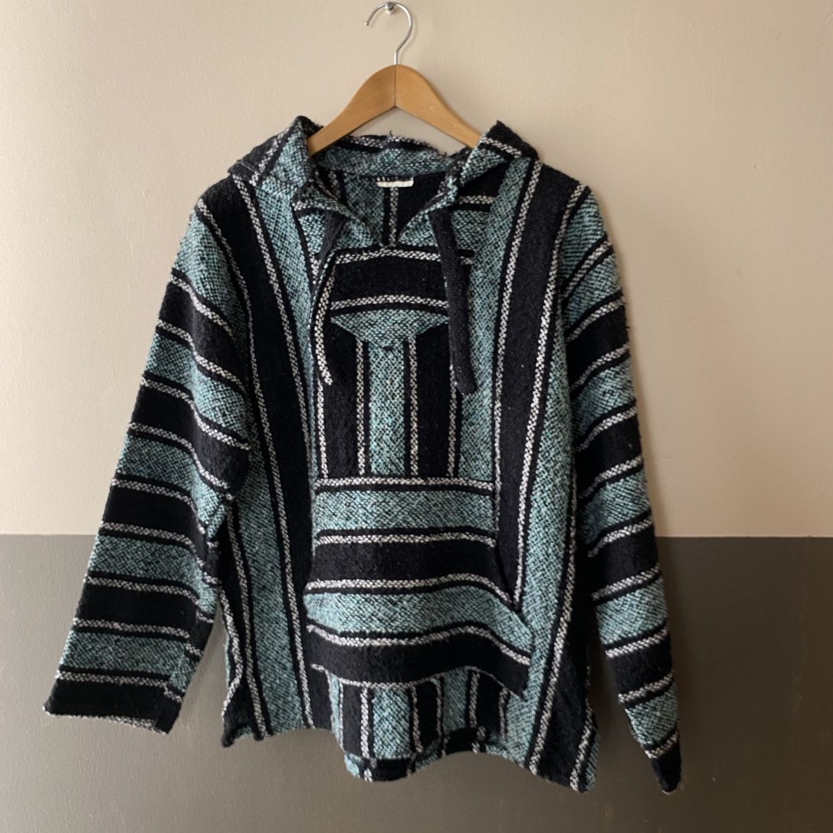 Vintage Black and Turquoise Striped Baja Hoodie Size US S / EU 44-46 / 1 - 12 Thumbnail