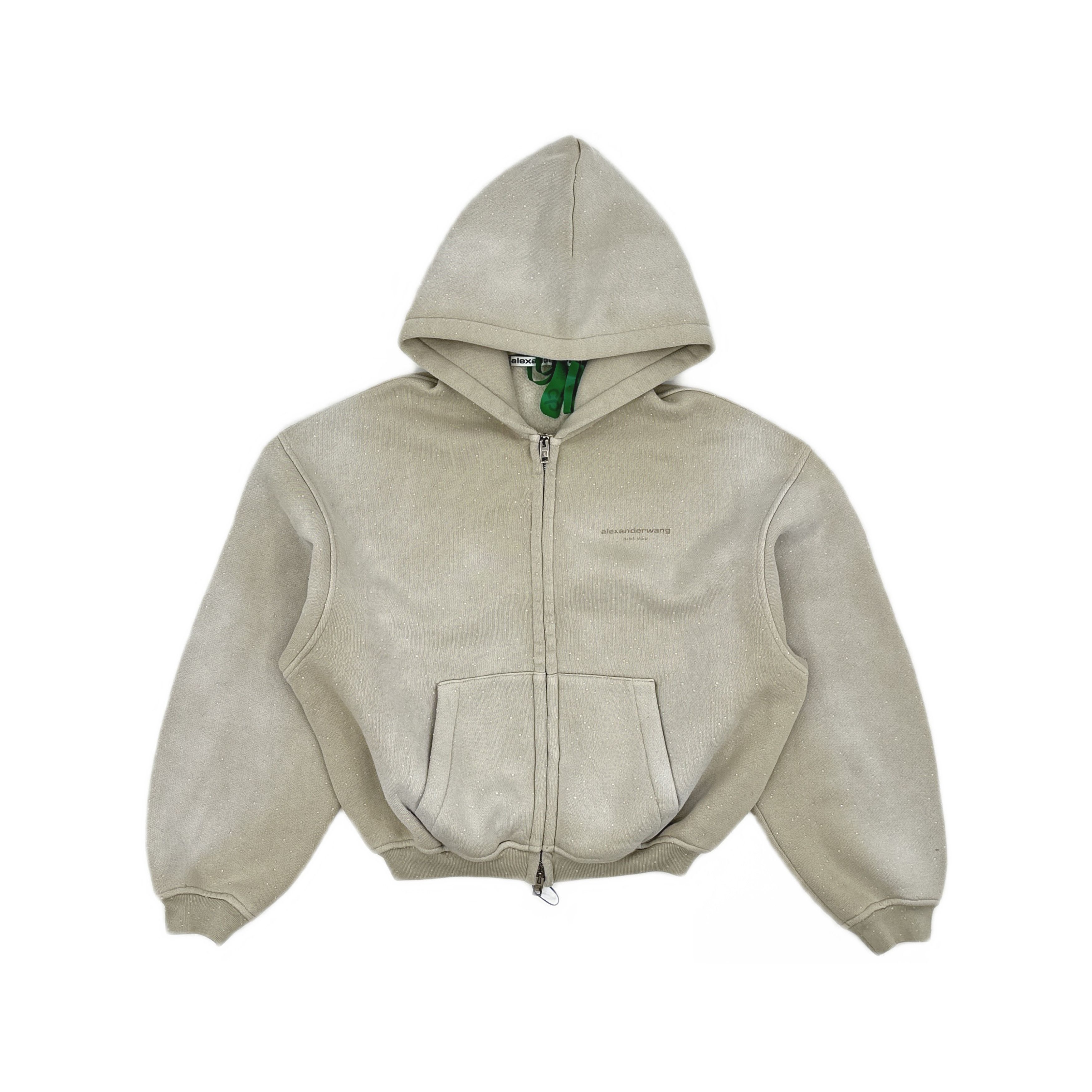 Alexander Wang Alexander Wang Crystal Embellished Zip Hoodie Size XXS Size US XXS / EU 40 - 1 Thumbnail