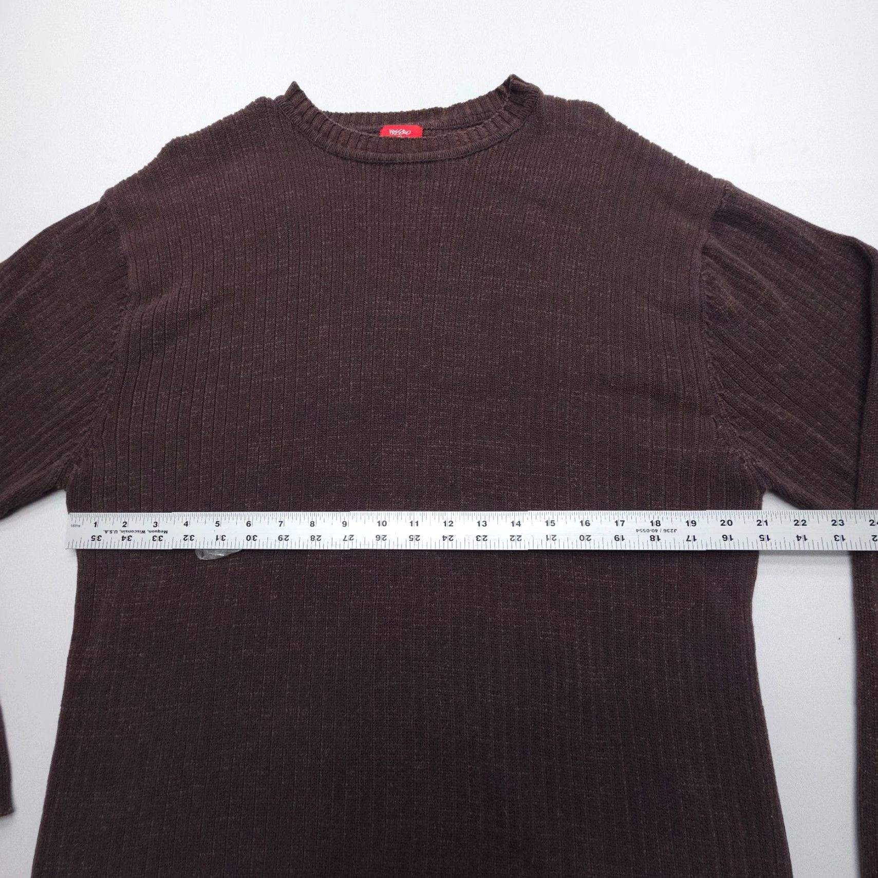 Mossimo VINTAGE Mossimo Pullover Sweatshirt Mens Large Brown 100% Cotton 90s Style Knit Crew Neck Slim Fit Hoodie? Size US L / EU 52-54 / 3 - 5 Thumbnail