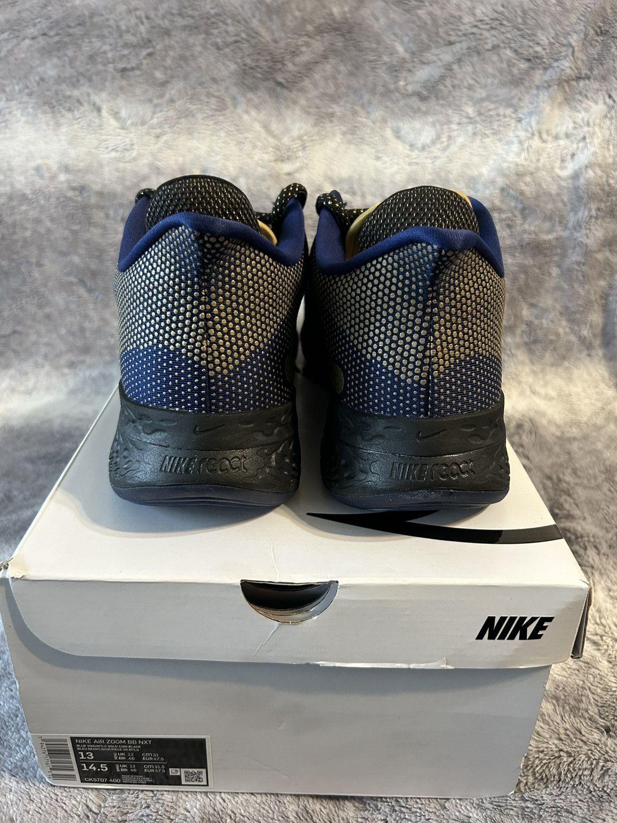 Nike Nike Air Zoom BB NXT Blue Metallic Gold Size 13 DS Size US 13 / EU 46 - 4 Thumbnail