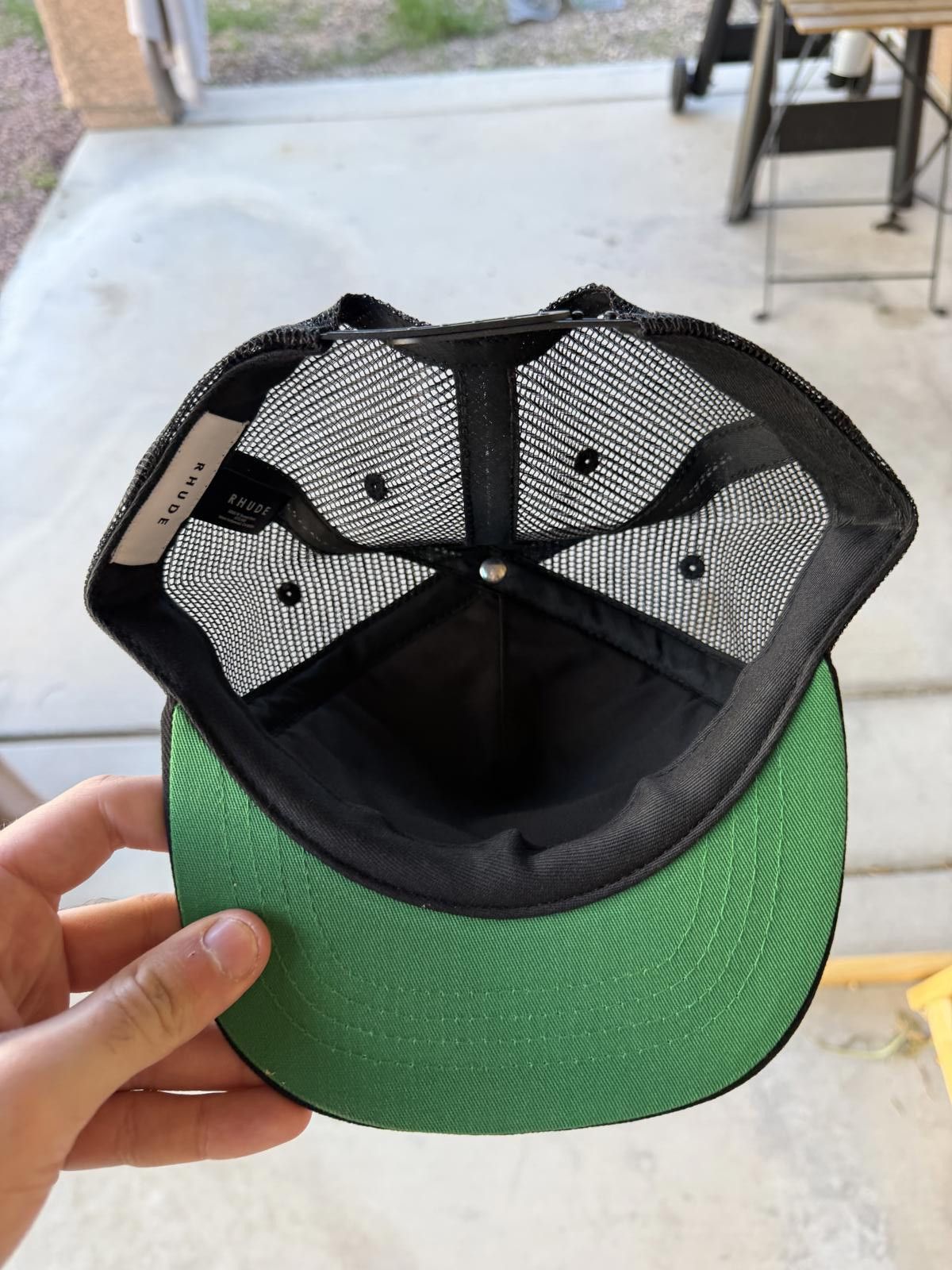 Rhude Rhude Thousand Palms Trucker Hat Black Snapback Mesh Cap Size ONE SIZE - 5 Thumbnail
