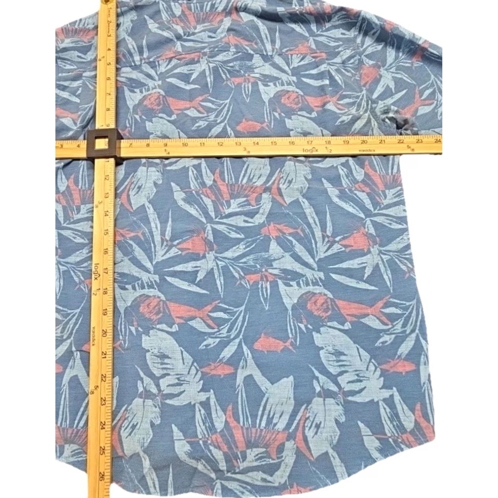 Vintage HUK Shirt Mens M Teal Button-Down Short Sleeve Fish Print Size US M / EU 48-50 / 2 - 6 Thumbnail