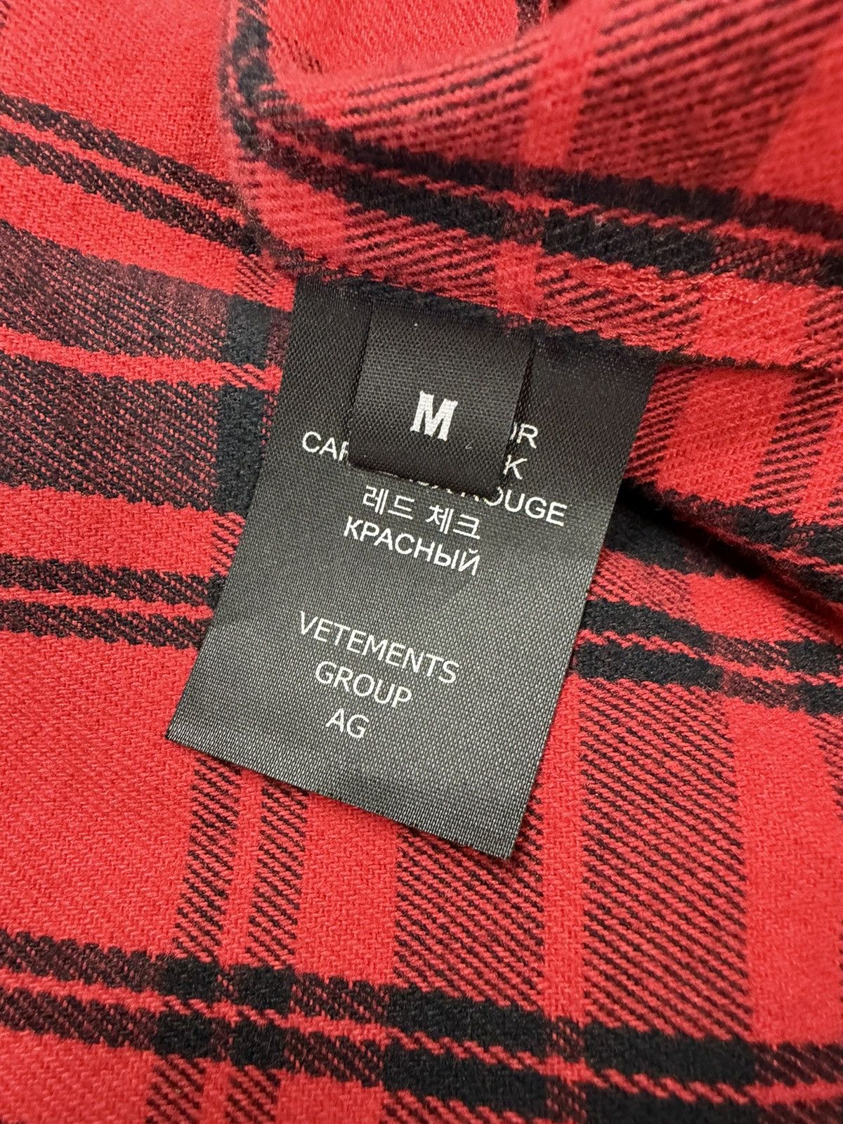Vetements Vetements Flannel Name Tag Size US M / EU 48-50 / 2 - 5 Thumbnail