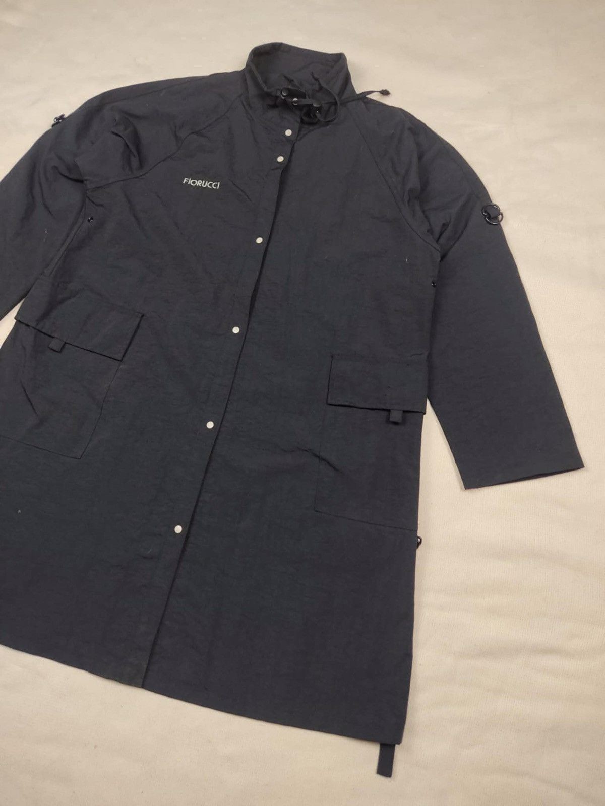 Fiorucci × Vintage Vintage 90s FIORUCCI Italy Black Nylon Long Jacket Size US M / EU 48-50 / 2 - 2 Thumbnail