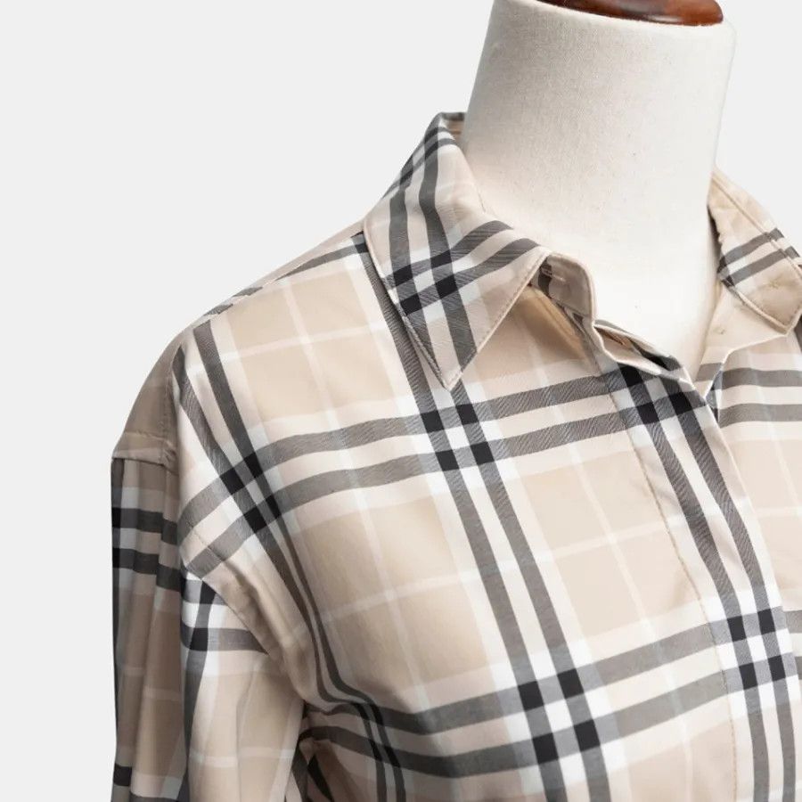Burberry o1w1db10326 Check Belted Dress in Multicolor Size XS / US 0-2 / IT 36-38 - 3 Thumbnail