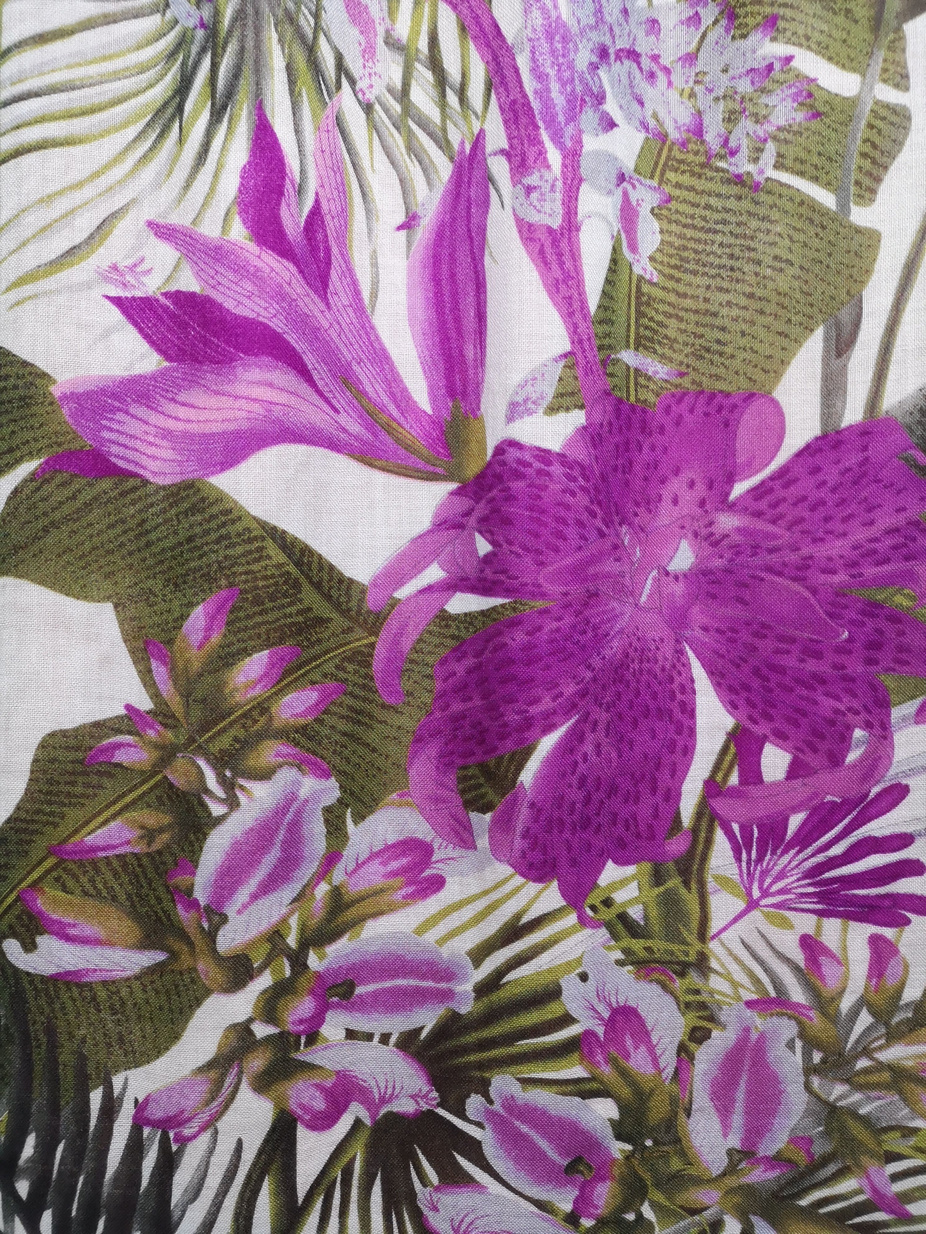 Kenzo Botanical Printed Wool Front Plain Pink Silk Back Scarf Size ONE SIZE - 6 Thumbnail