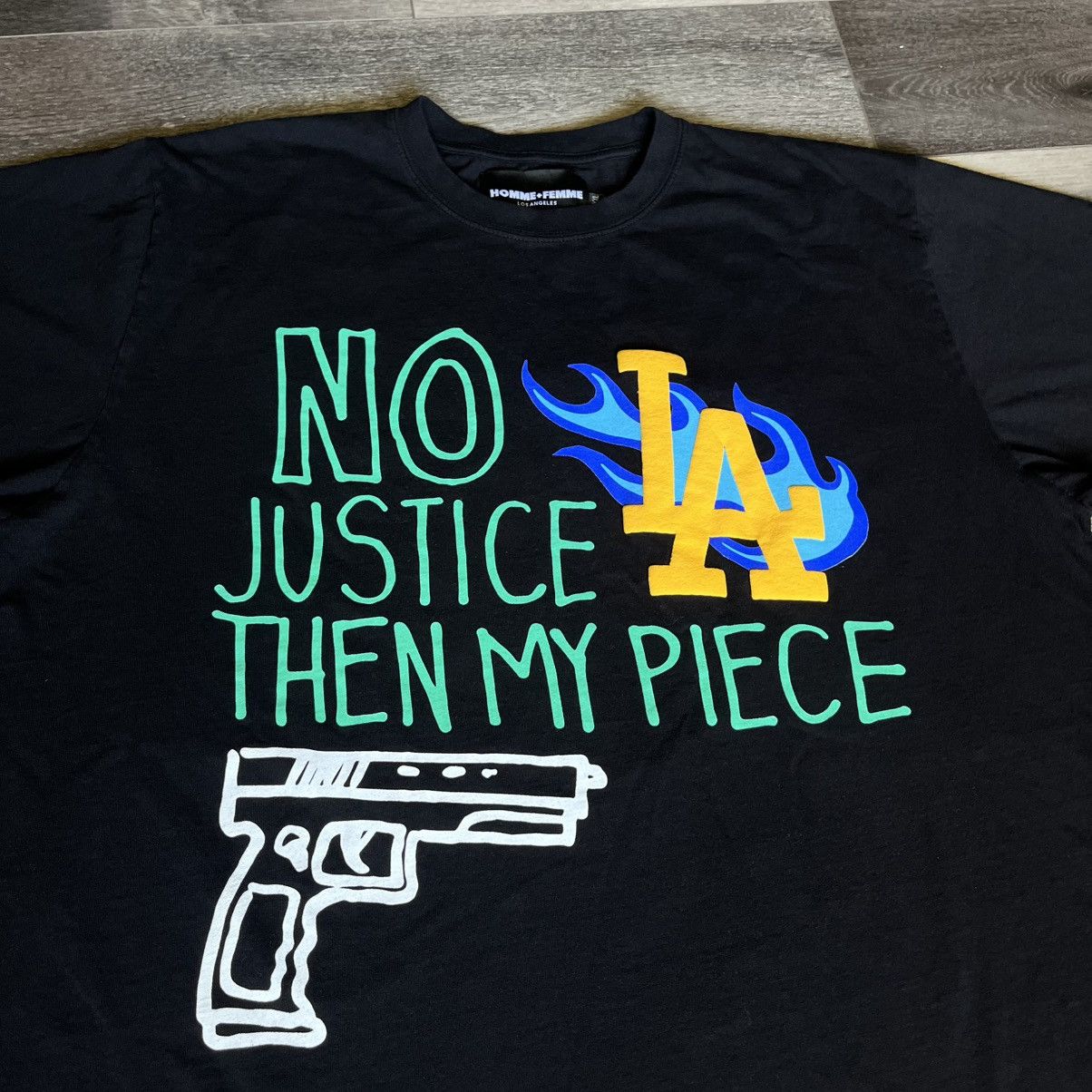 Homme + Femme La Homme + Femme La No Justice Then My Piece Graphic Tee Shirt Size US XXL / EU 58 / 5 - 3 Thumbnail