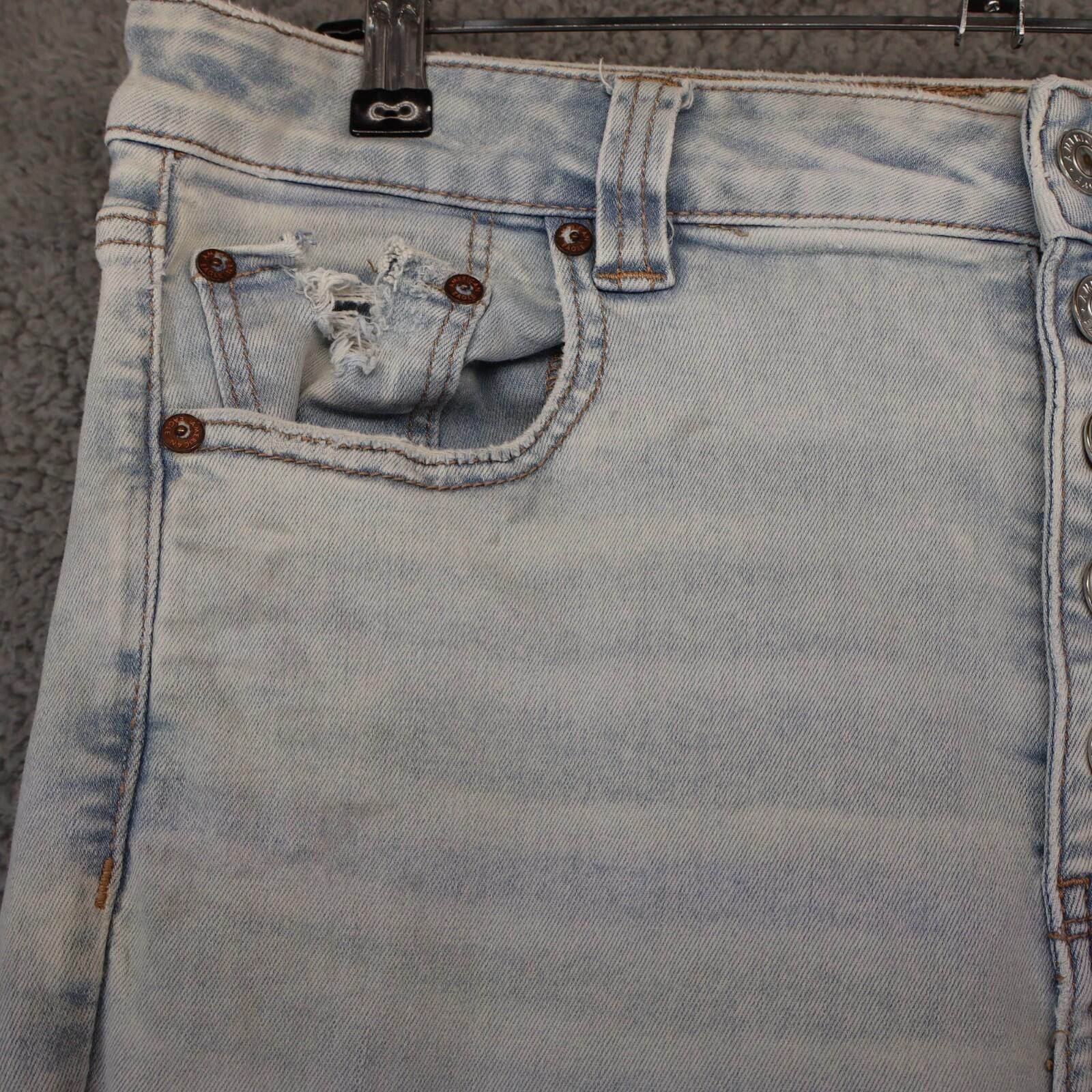 American Eagle Outfitters American Eagle sz 14 Next Level Stretch Jean Distress Button Size 36" / US 14 / IT 50 - 5 Thumbnail