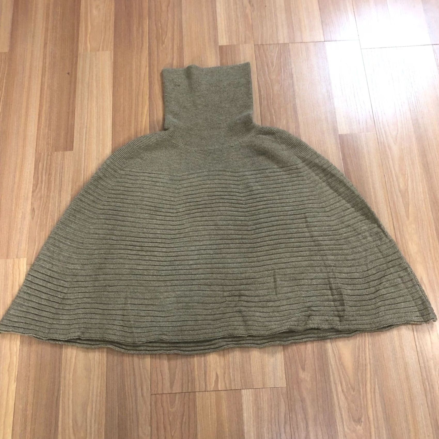 Vintage Forte Cashmere Wool Blend Pull On Knit Midi Skirt Brown HRJ NOSOS? Size 42" / US 20 - 4 Thumbnail