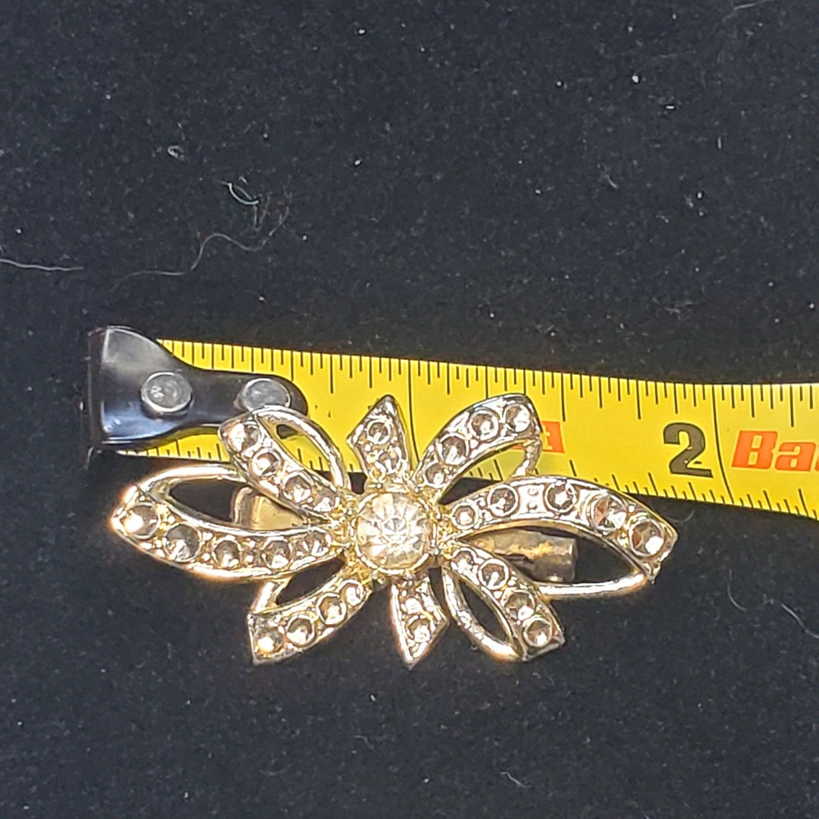 Other Silver Tone Clear Rhinestone Bow Unsigned Vtg Size ONE SIZE - 4 Thumbnail