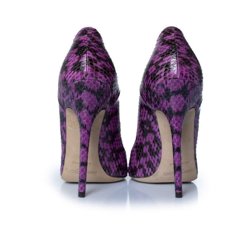 Jimmy Choo Jimmy Choo, purple leather python pumps Size US 6 / IT 36 - 3 Thumbnail