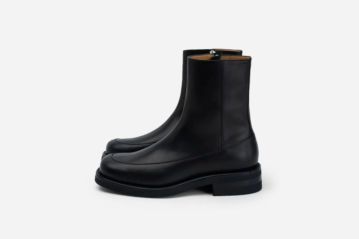 Pre-owned 3sixteen Square Toe Side Zip Boots In Black